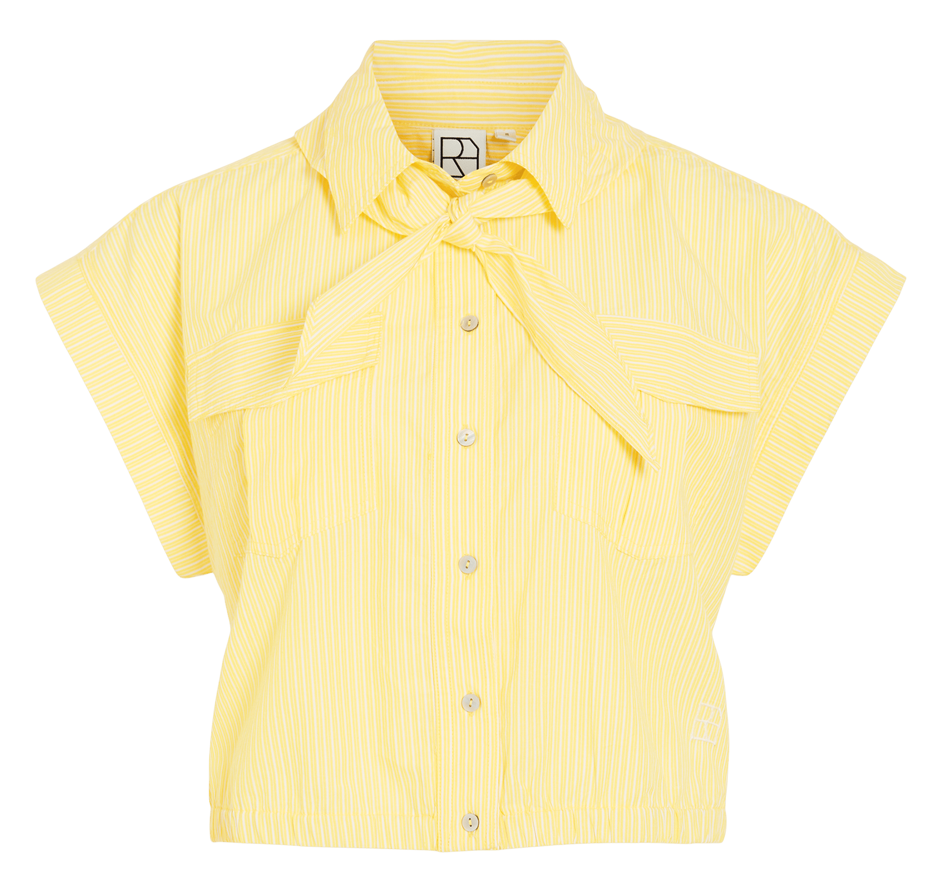 Blouse met klassieke kraag ROUGE EDIT Geel