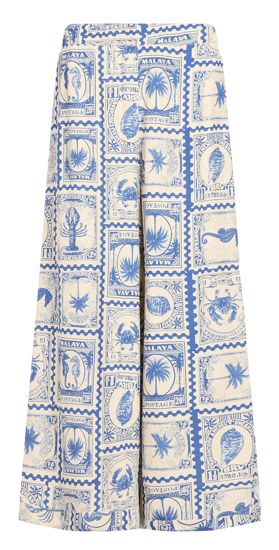 Broek met hoge taille en print OBJECT Beige