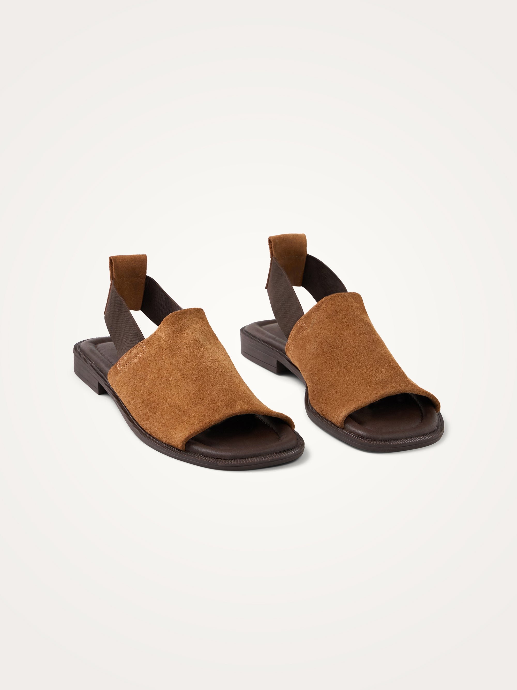 Suede mules with elastic strap VANESSA WU Beige
