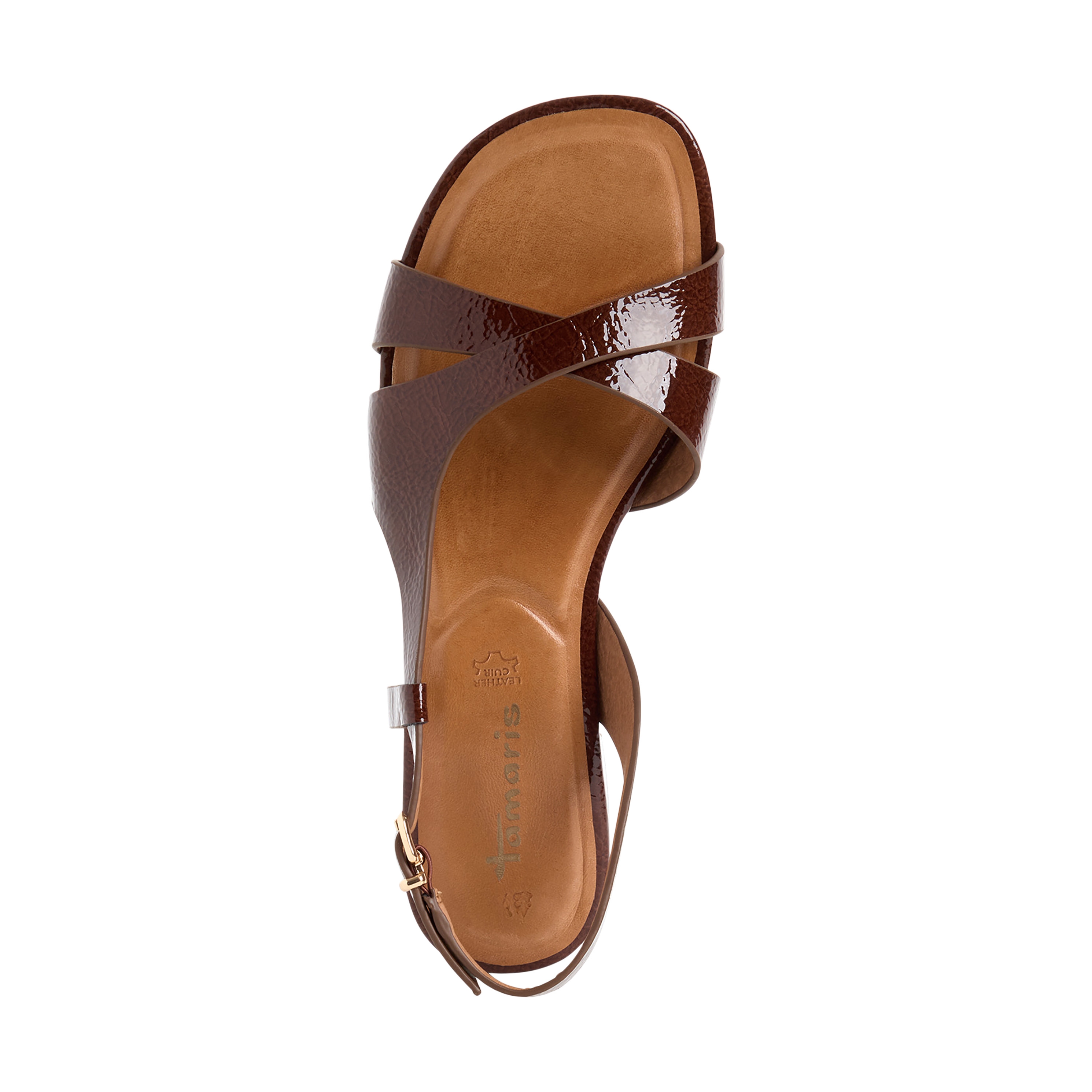 Flat leather sandals TAMARIS Brown