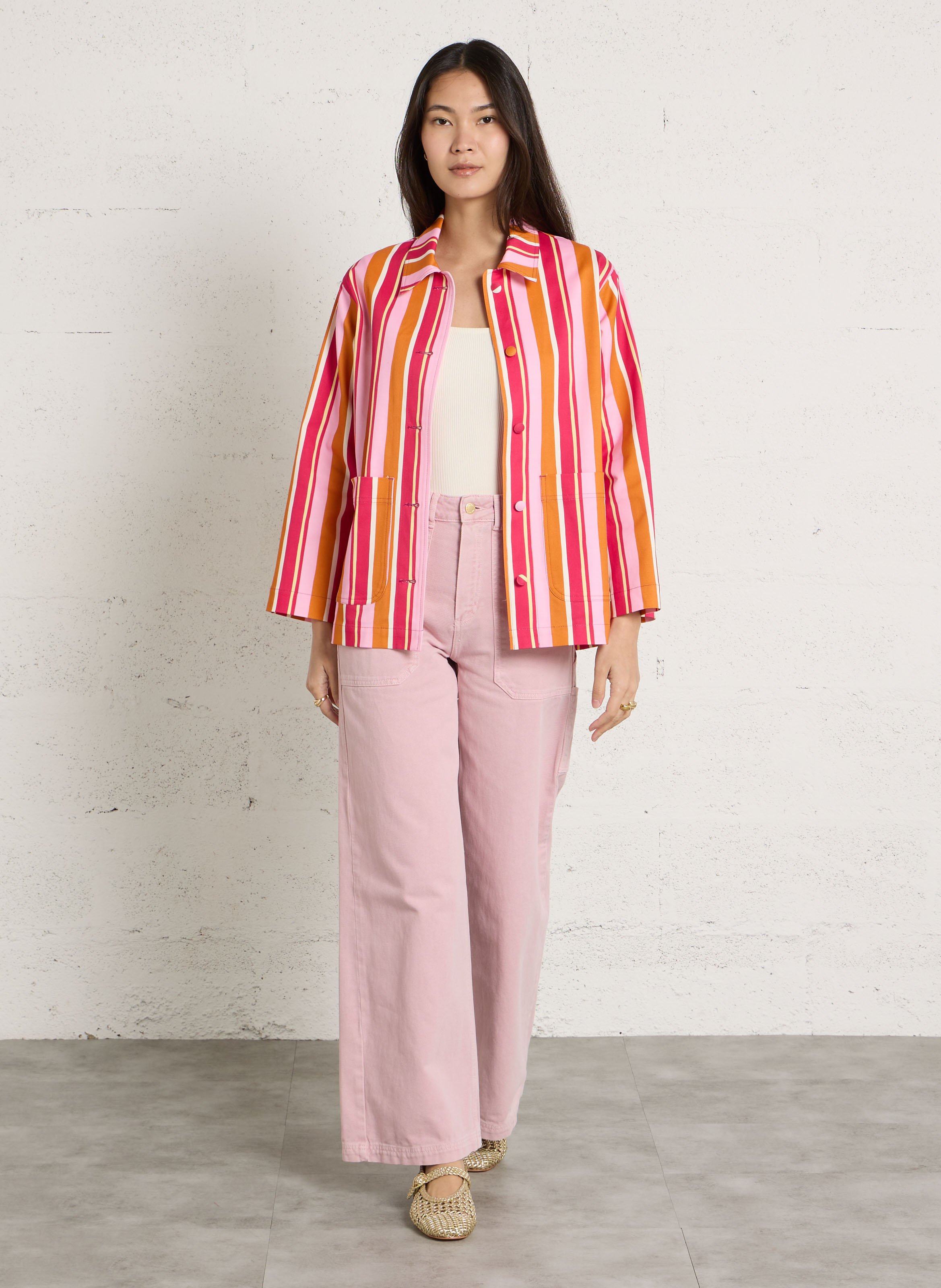 Weit geschnittene Jeans - aus Baumwolle DES PETITS HAUTS Rosa