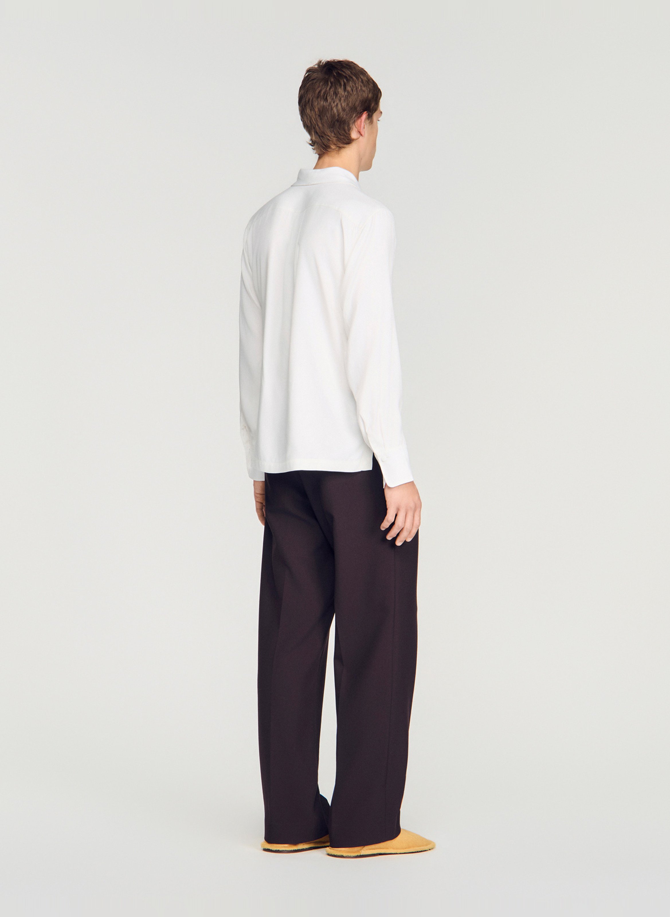 Straight top with classic collar SANDRO White