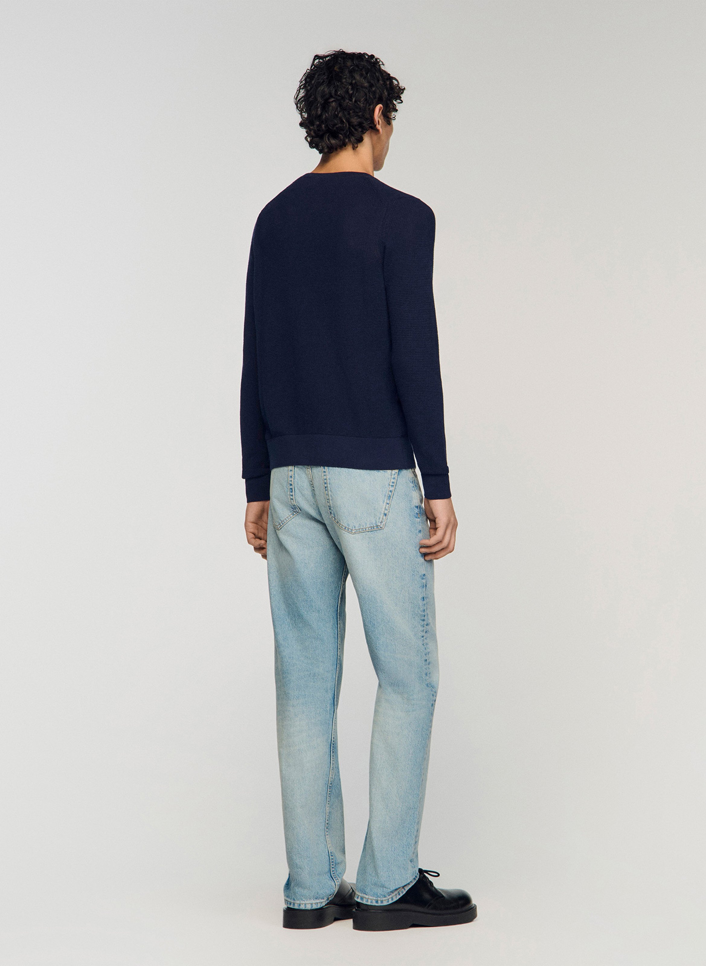 Textured knit sweater SANDRO Blue