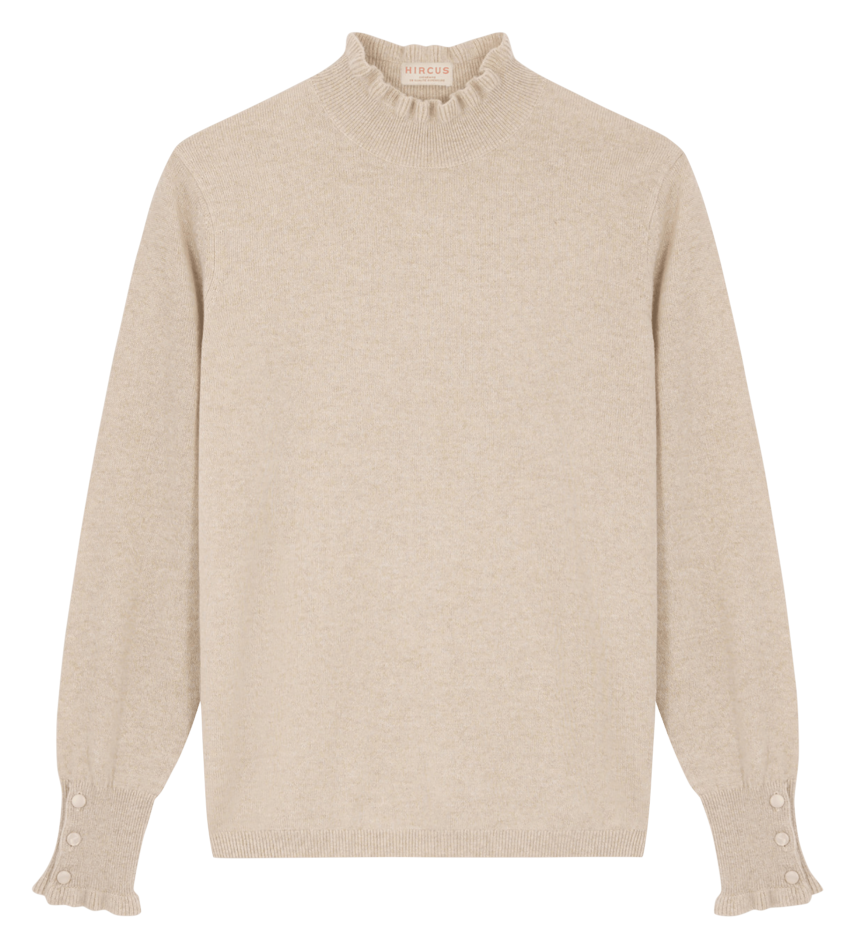 Pull col montant en cachemire HIRCUS Beige