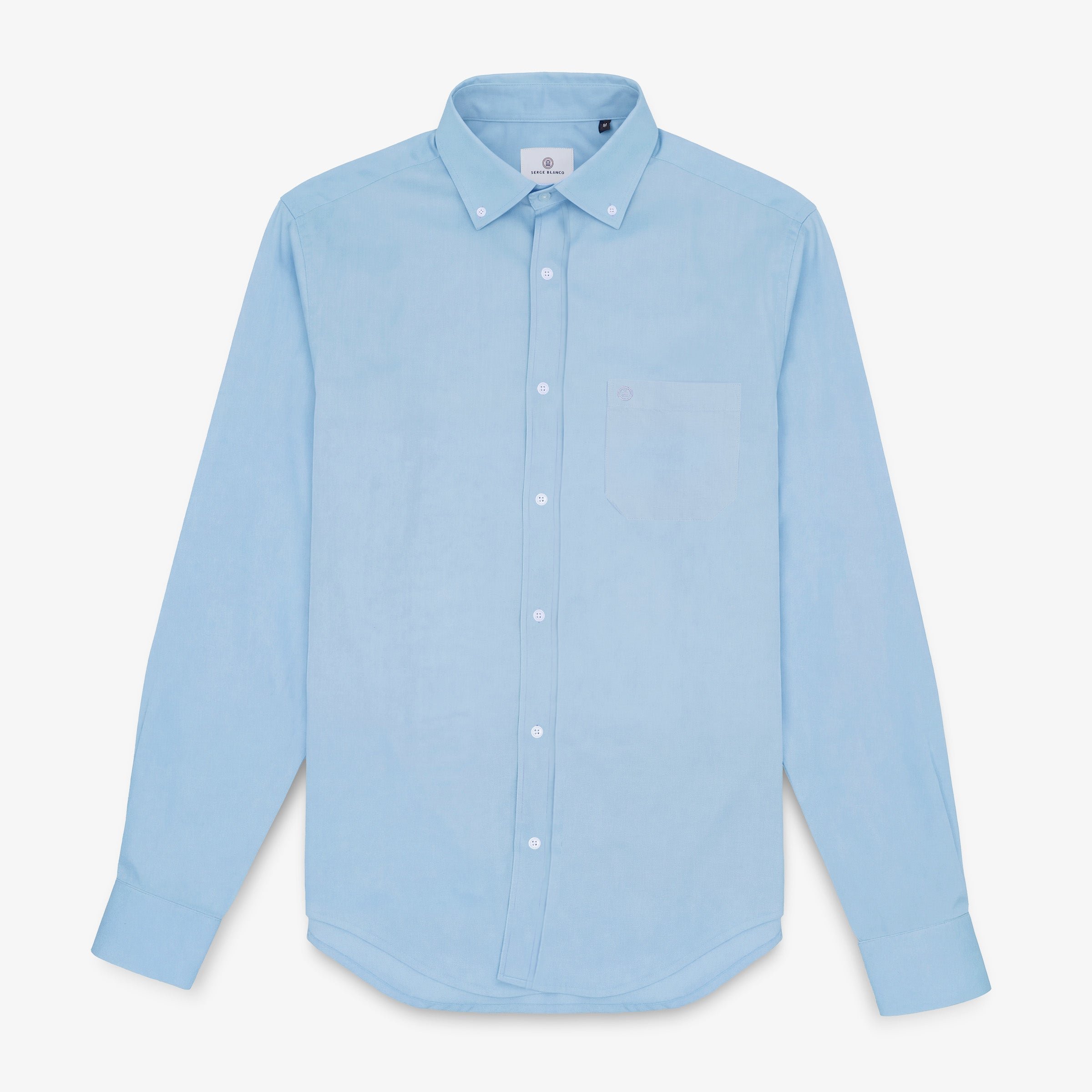 Chemise bleue à manches longues en coton SERGE BLANCO Bleu