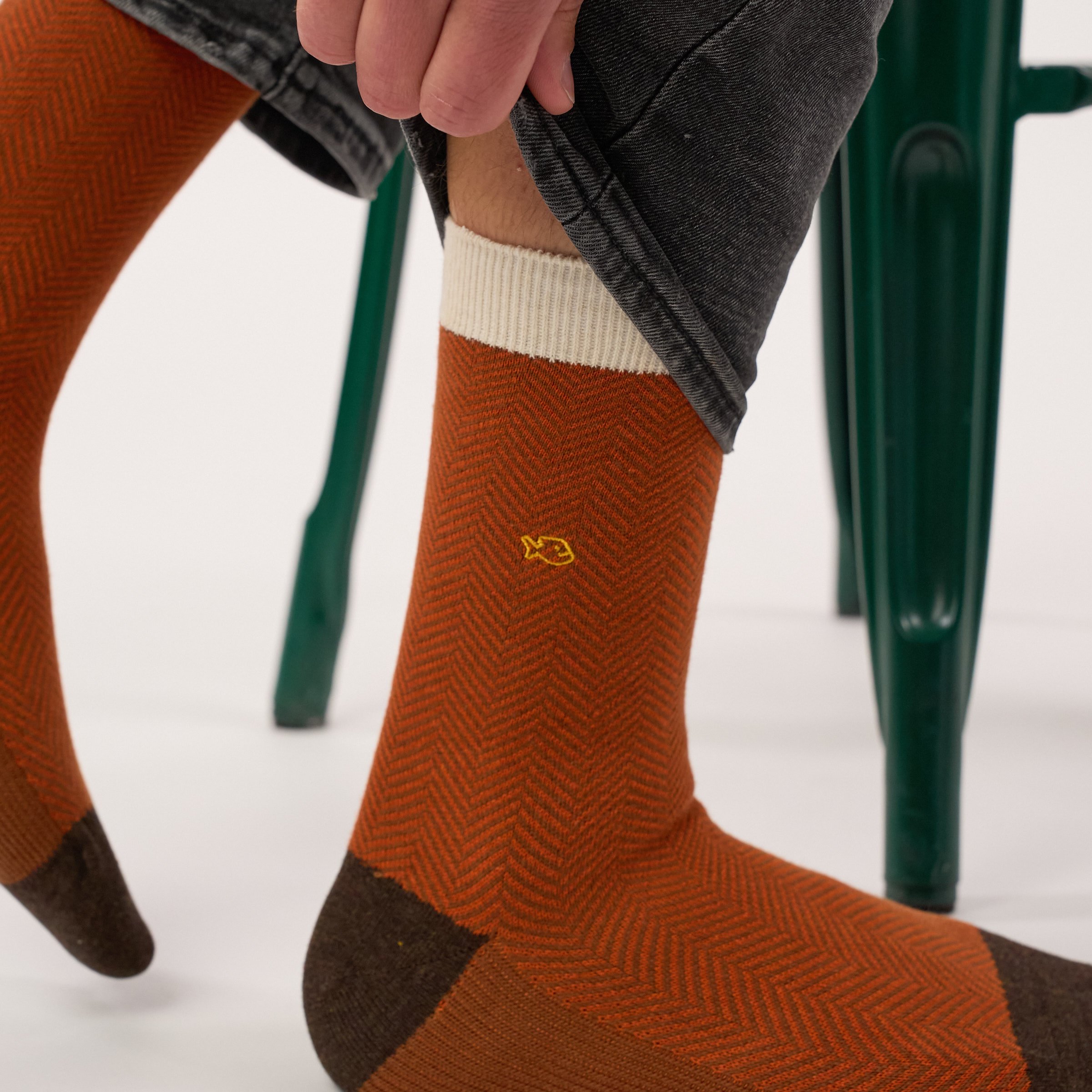Combed cotton herringbone socks | Red BILLYBELT Men