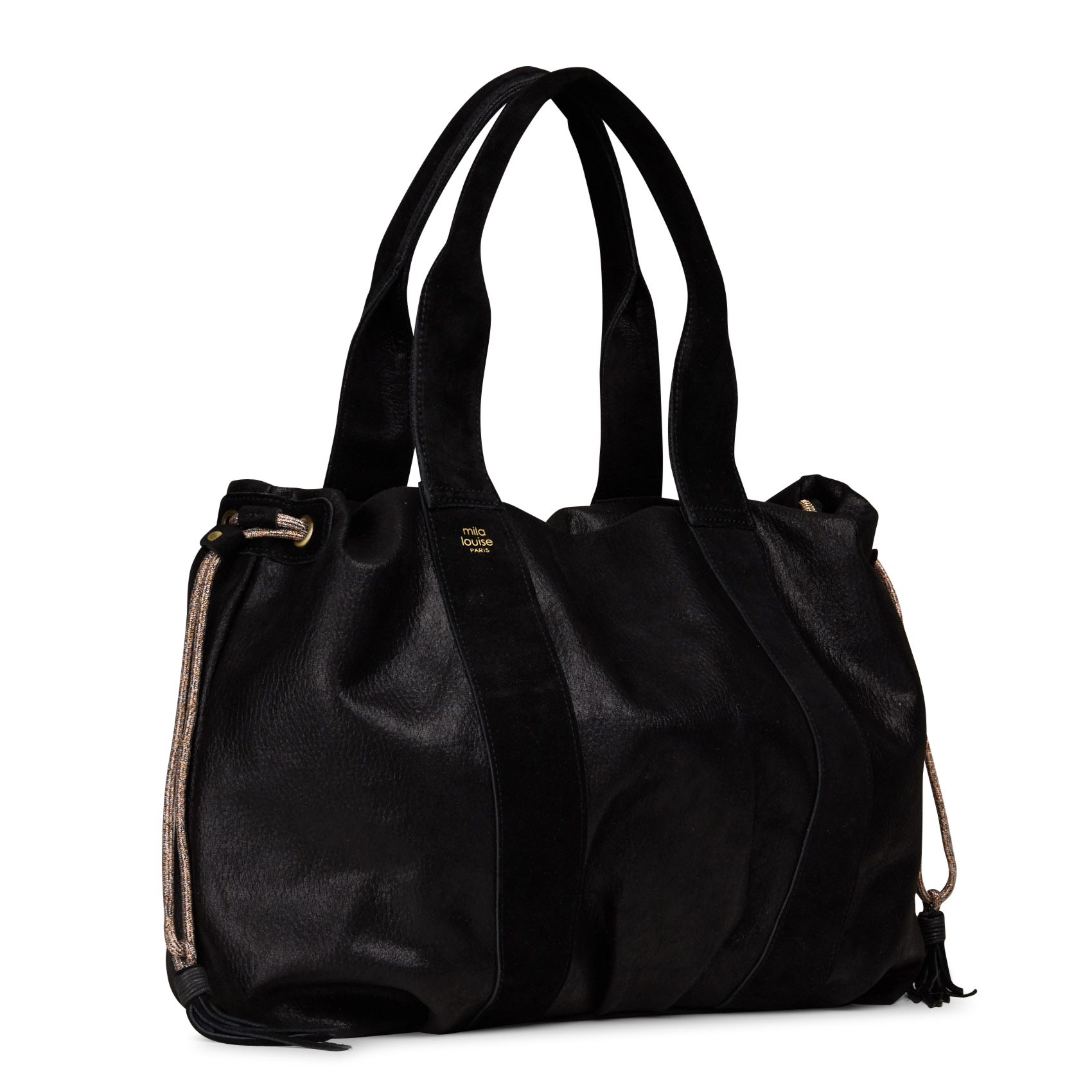 Sac porté épaule en cuir MILA LOUISE Noir