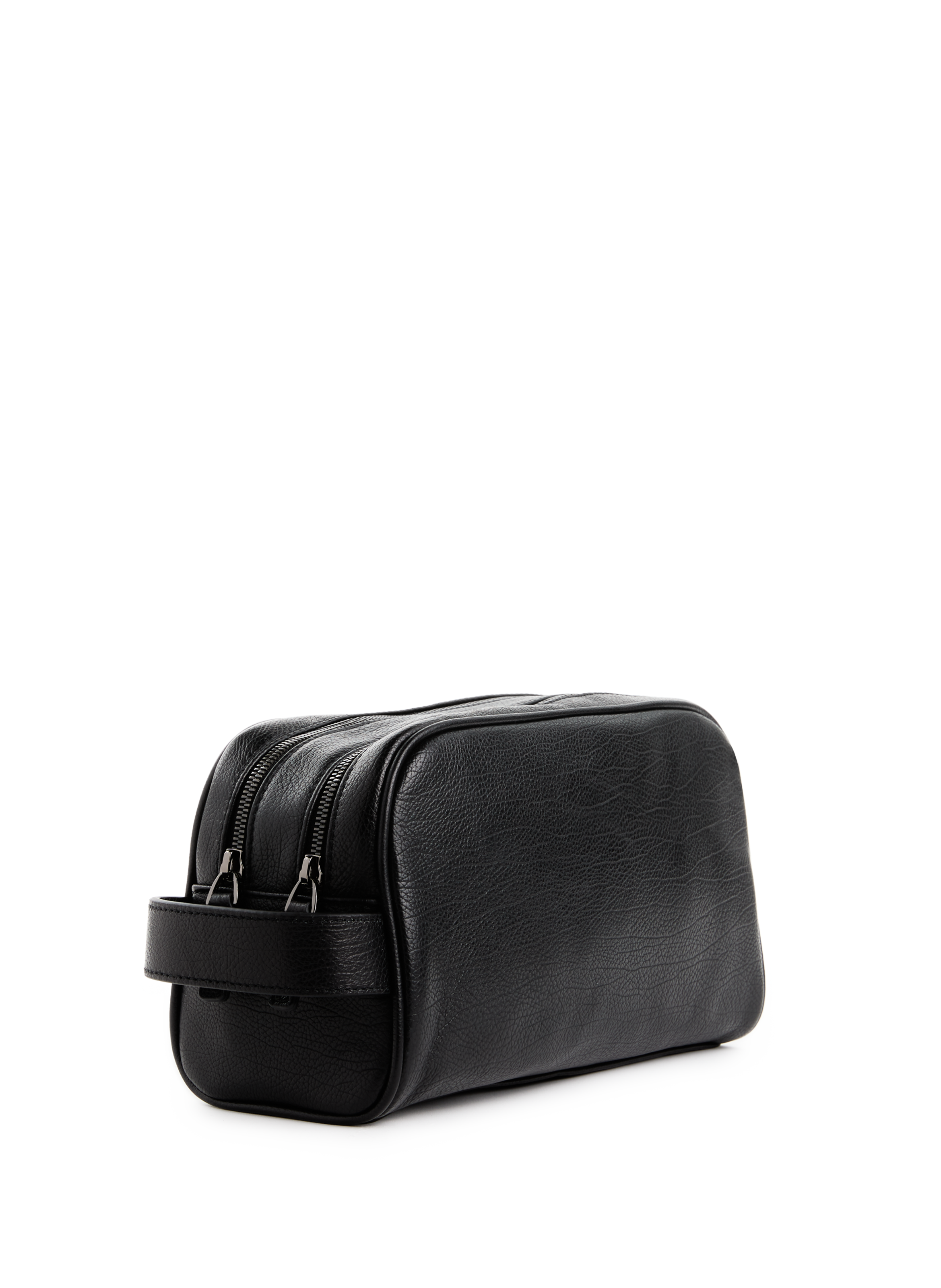 Grained leather travel pouch hex pr139582 more leather black SAISON 1865 Black
