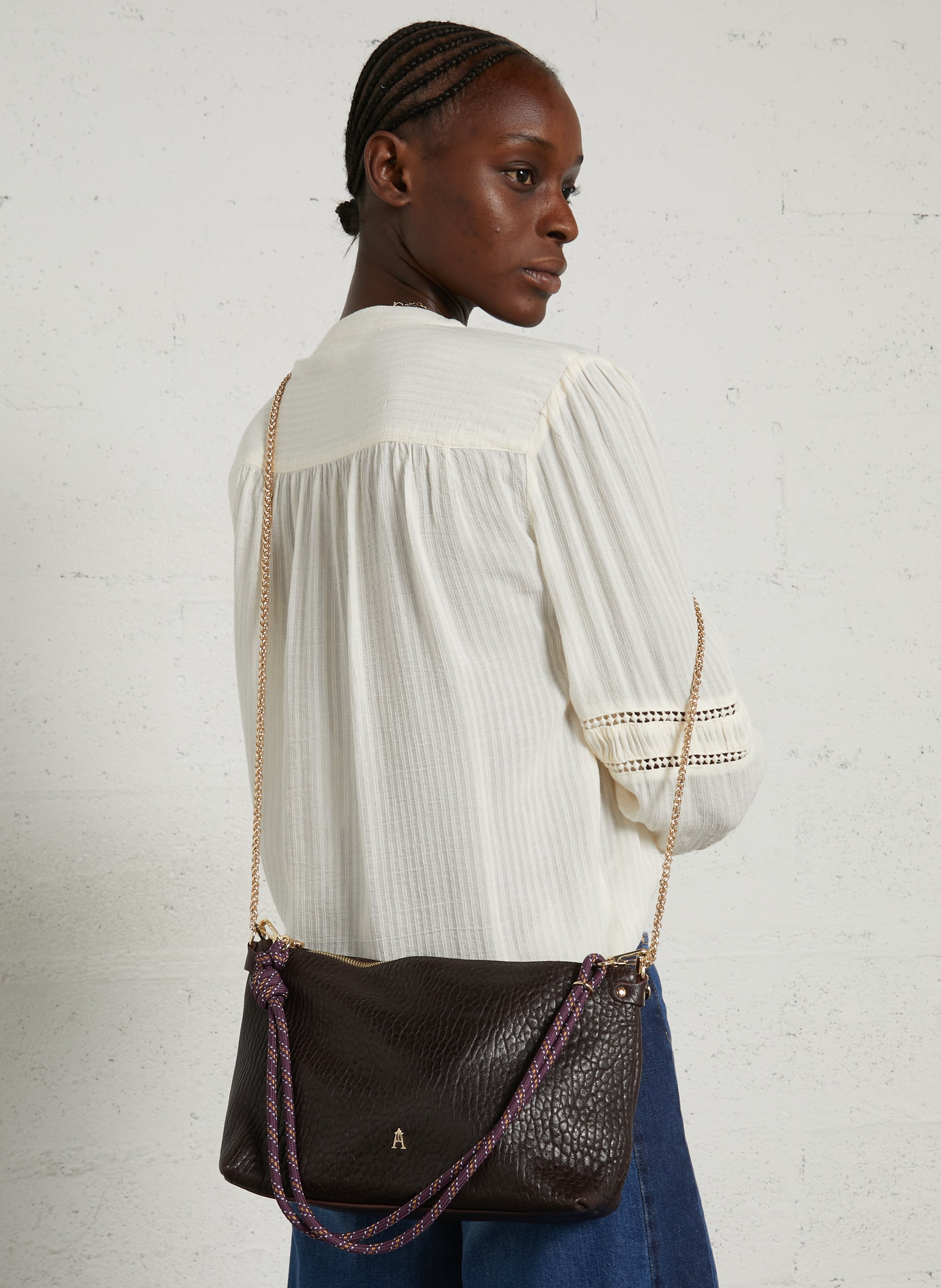 Schultertasche aus Lammleder CRAIE STUDIO Schwarz