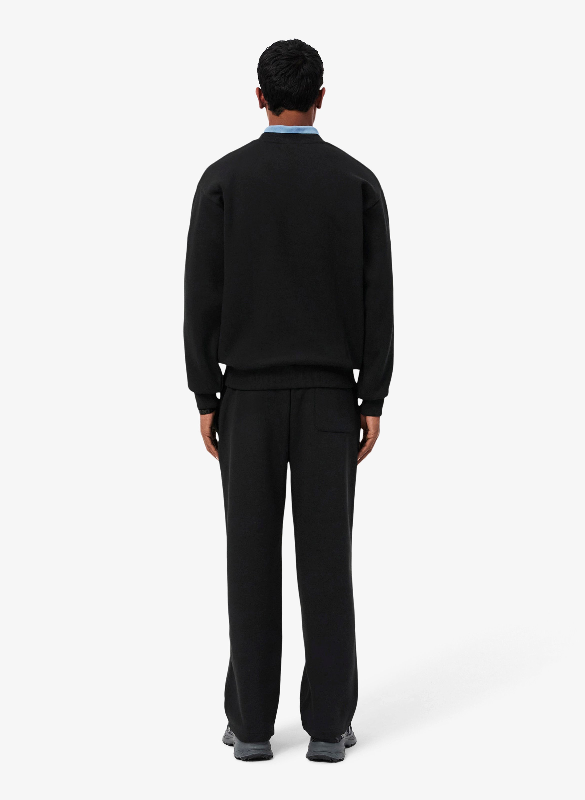 Straight cotton track pants LACOSTE Black