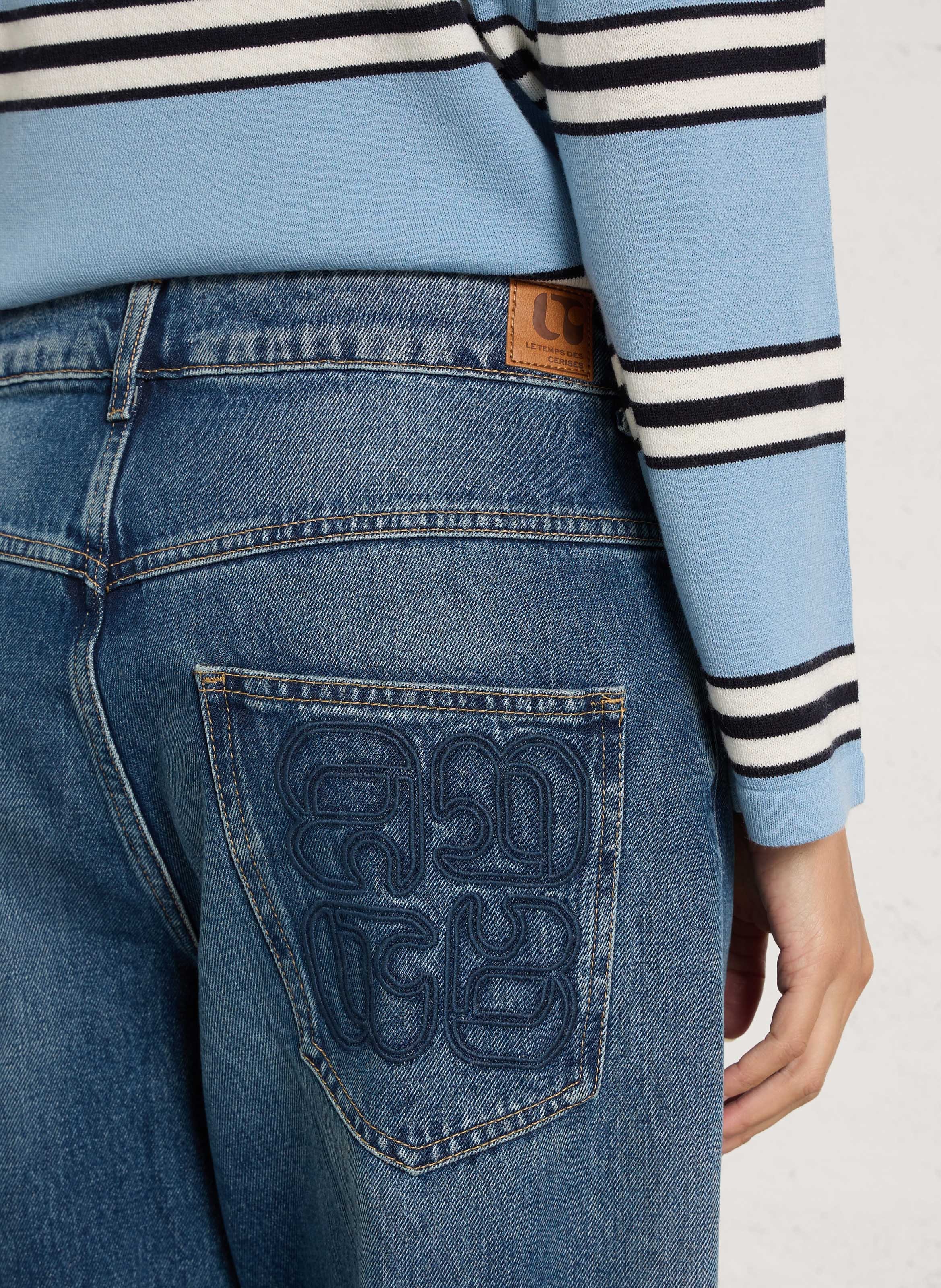Weite Jeans, groß, Länge 34 LE TEMPS DES CERISES Blau