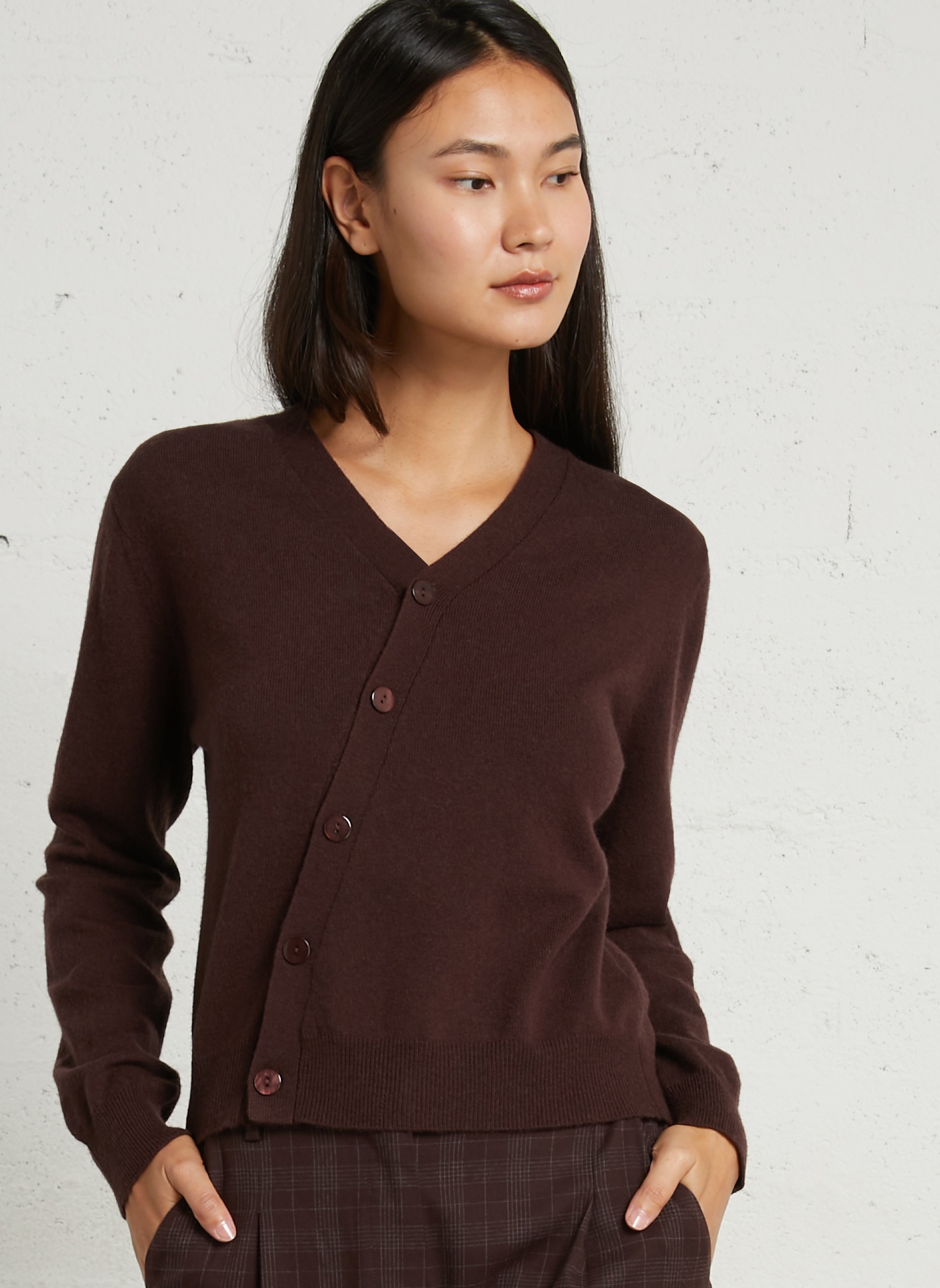 Gilet boutons asymétriques NICE THINGS Prune