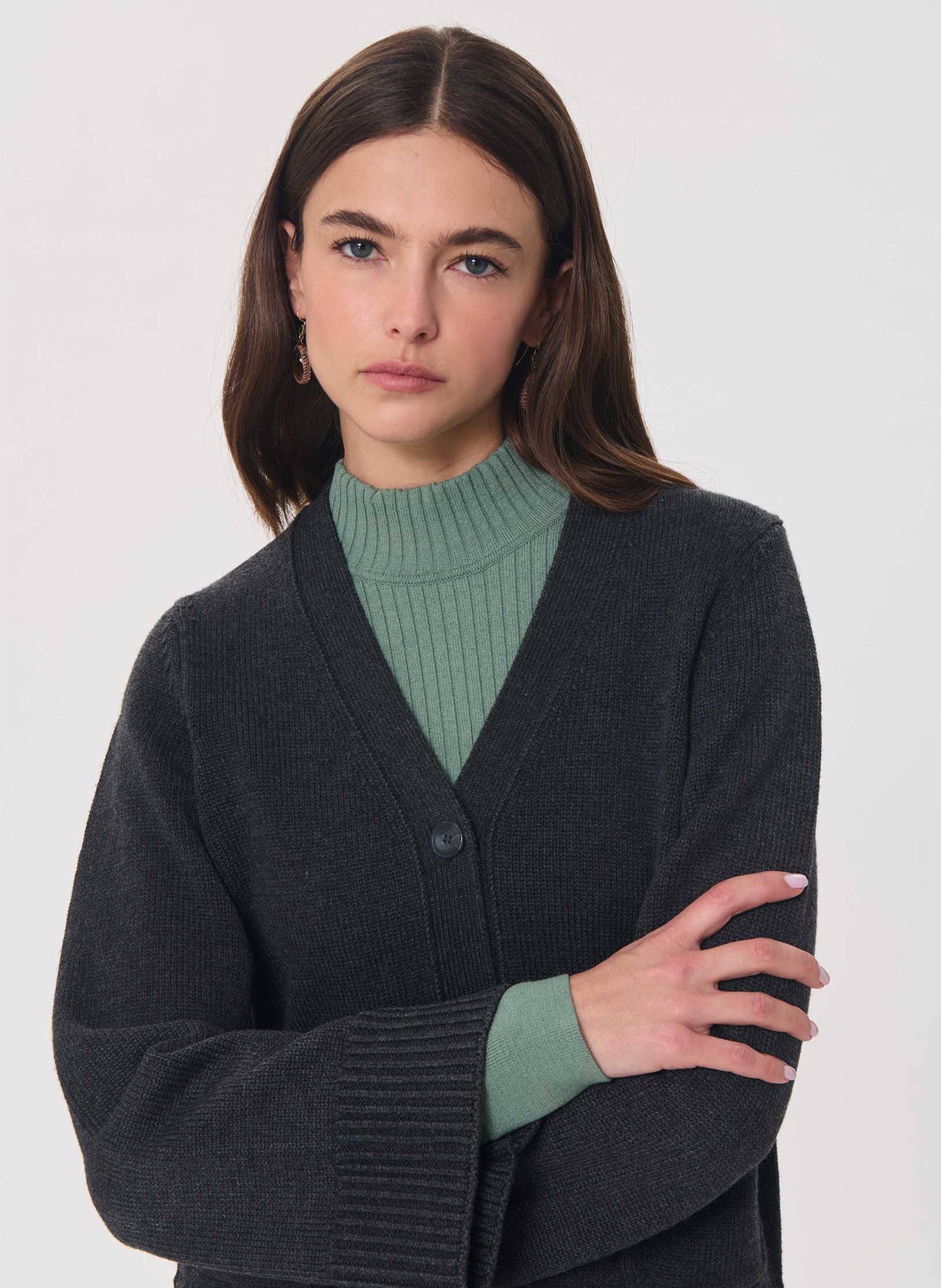 V-neck cardigan | Grey TARA JARMON Women