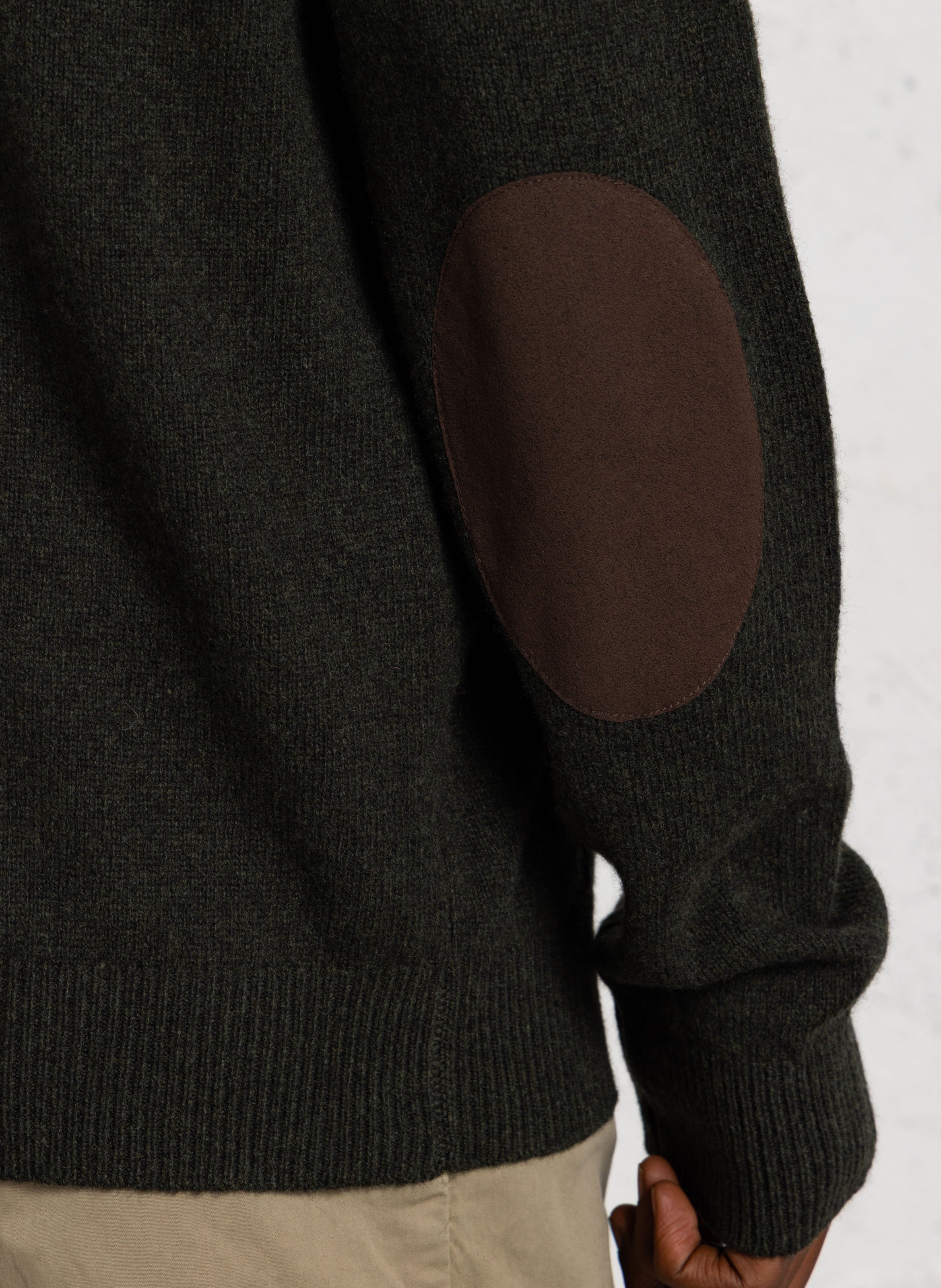Gilet droit col montant brodé en laine HACKETT Vert