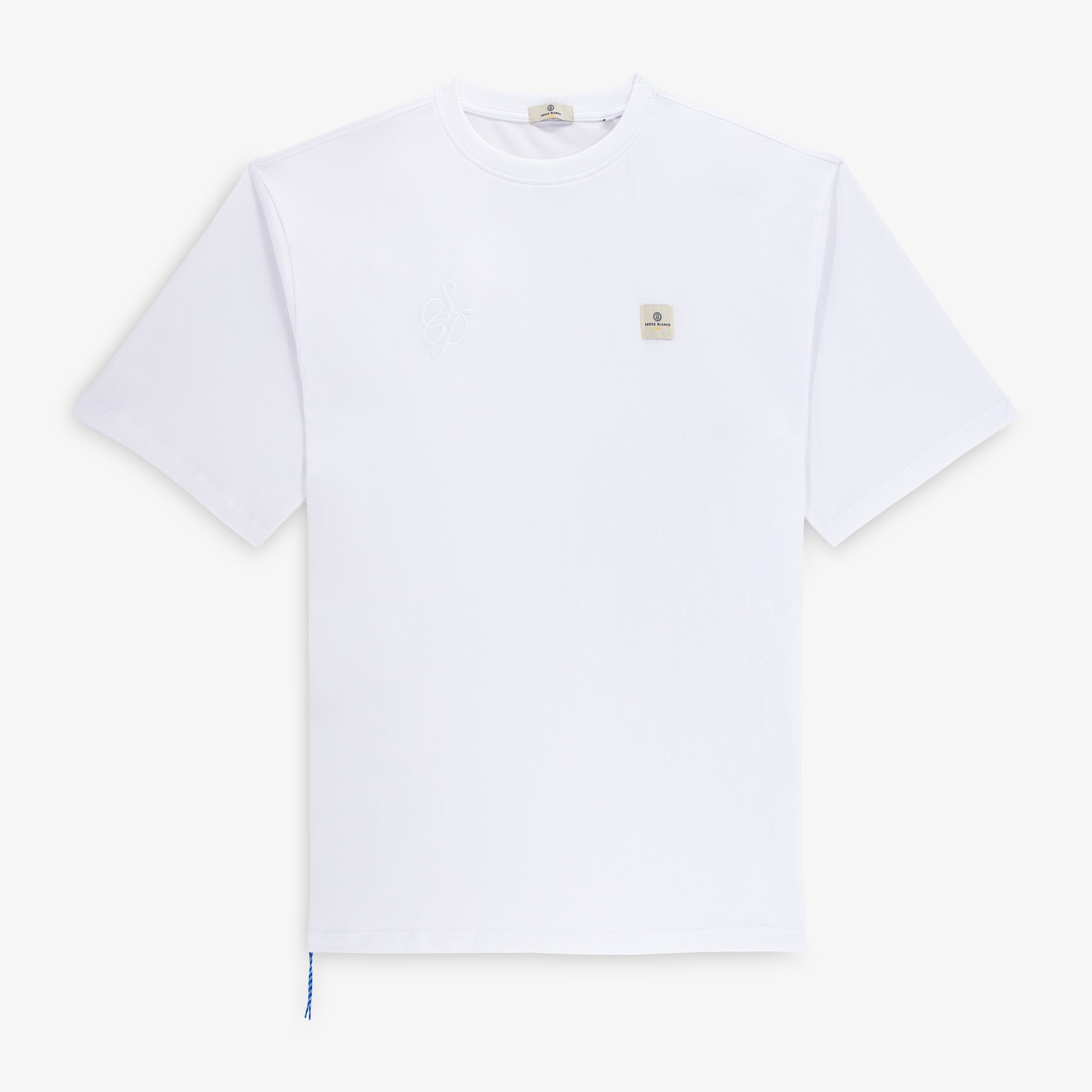 White cotton T-shirt with Section Paloise embroidery SERGE BLANCO White