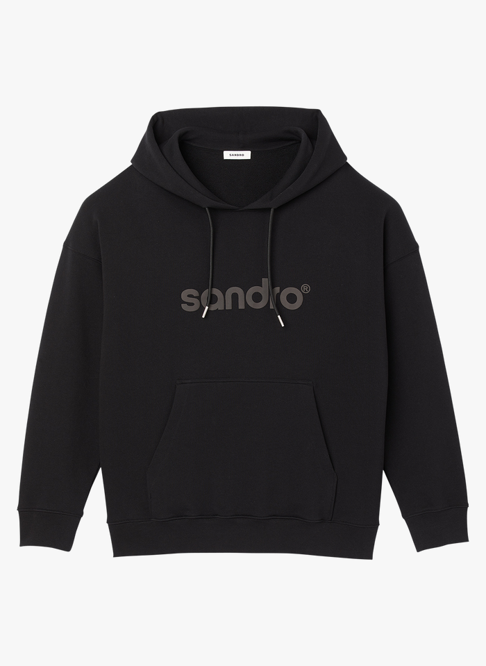 SANDRO Hoodie oversize à logo en coton  | Noir
