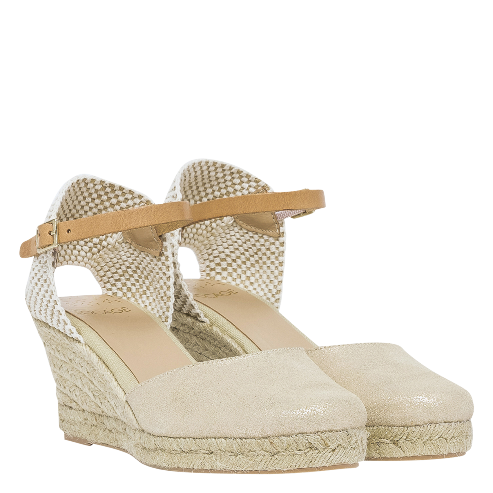 Espadrilles im Materialmix mit Keilabsatz BOCAGE Golden