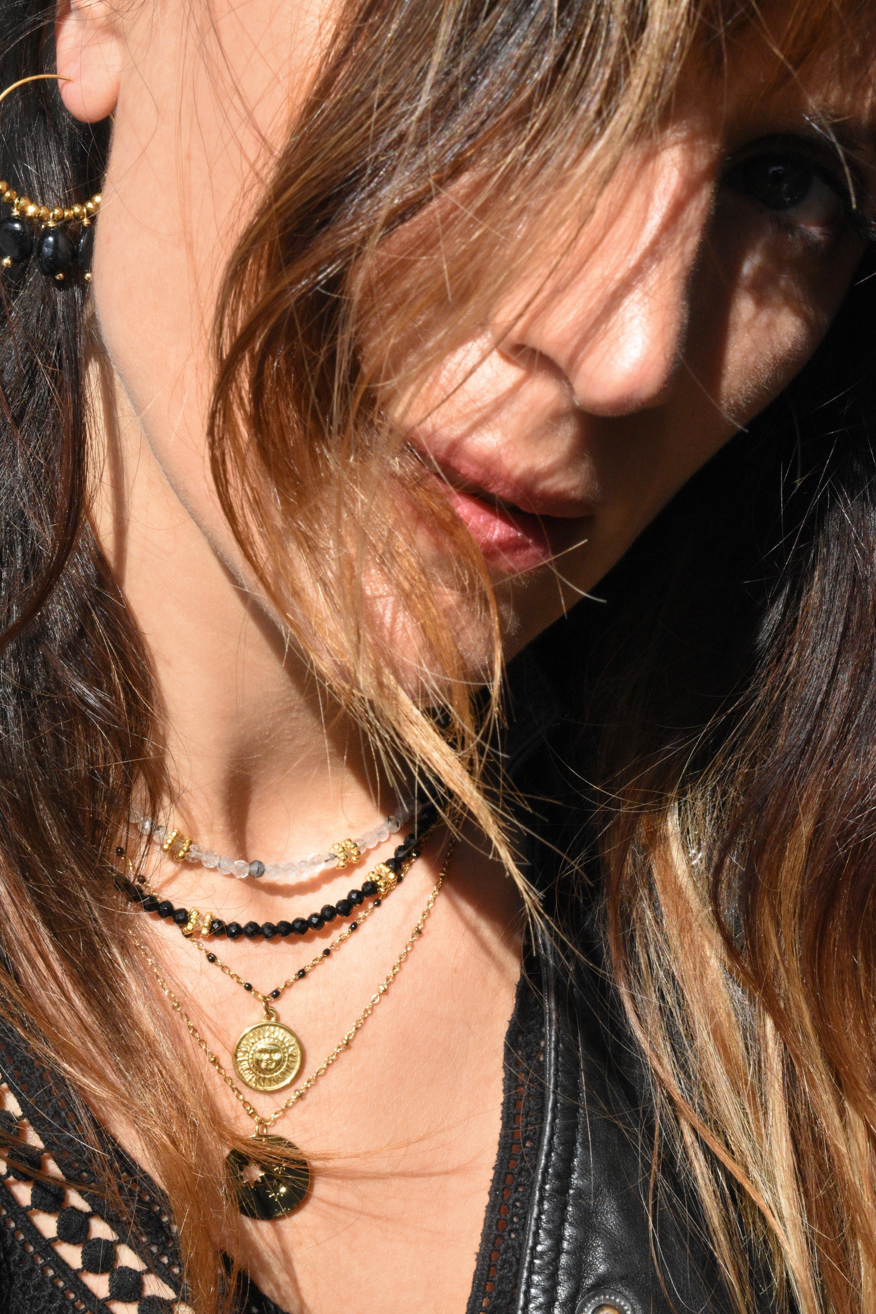 Tourmaline necklace GINANDGER Black