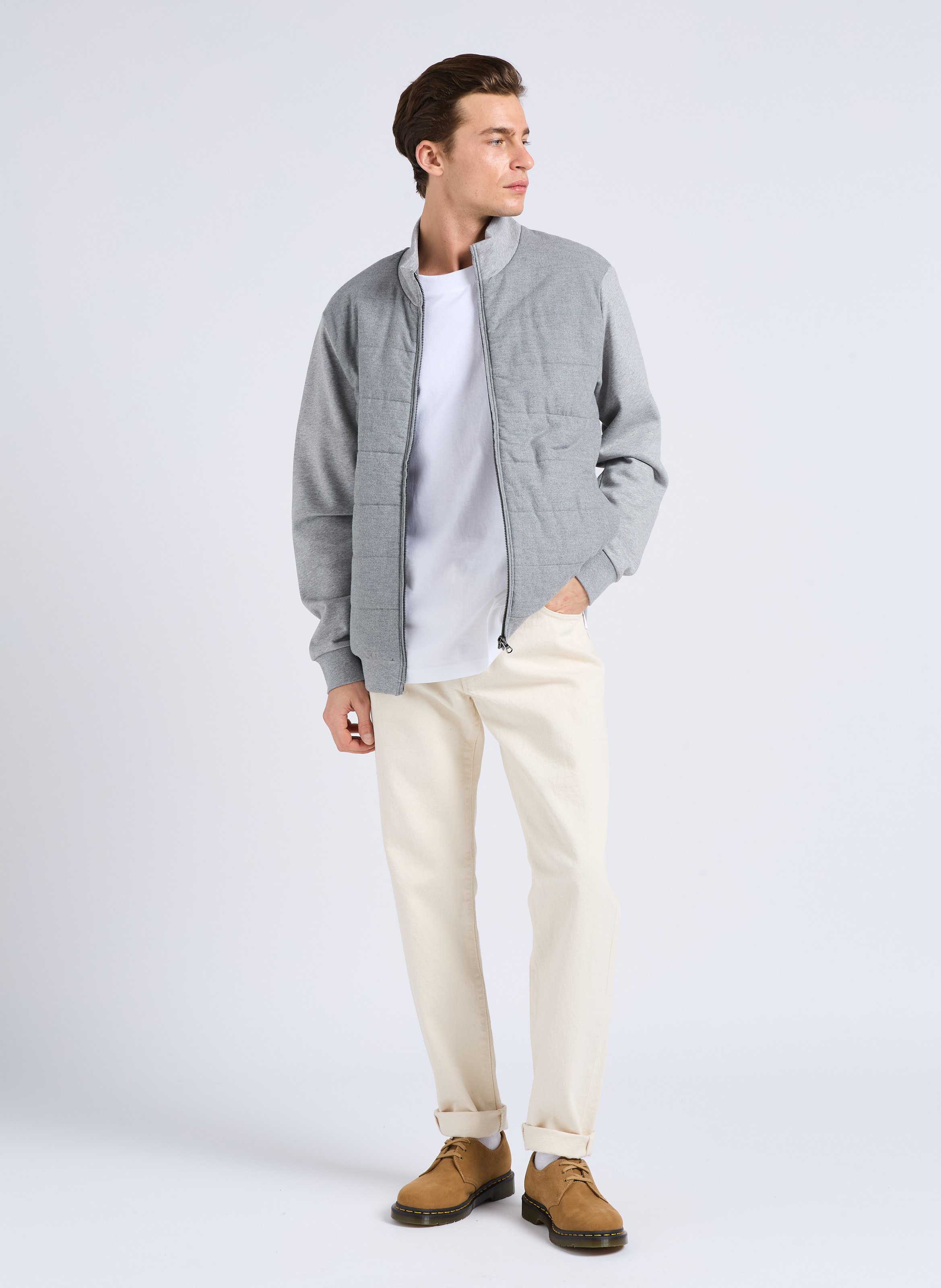 Tapered cotton dot effect regular-fit jeans EDWIN Beige