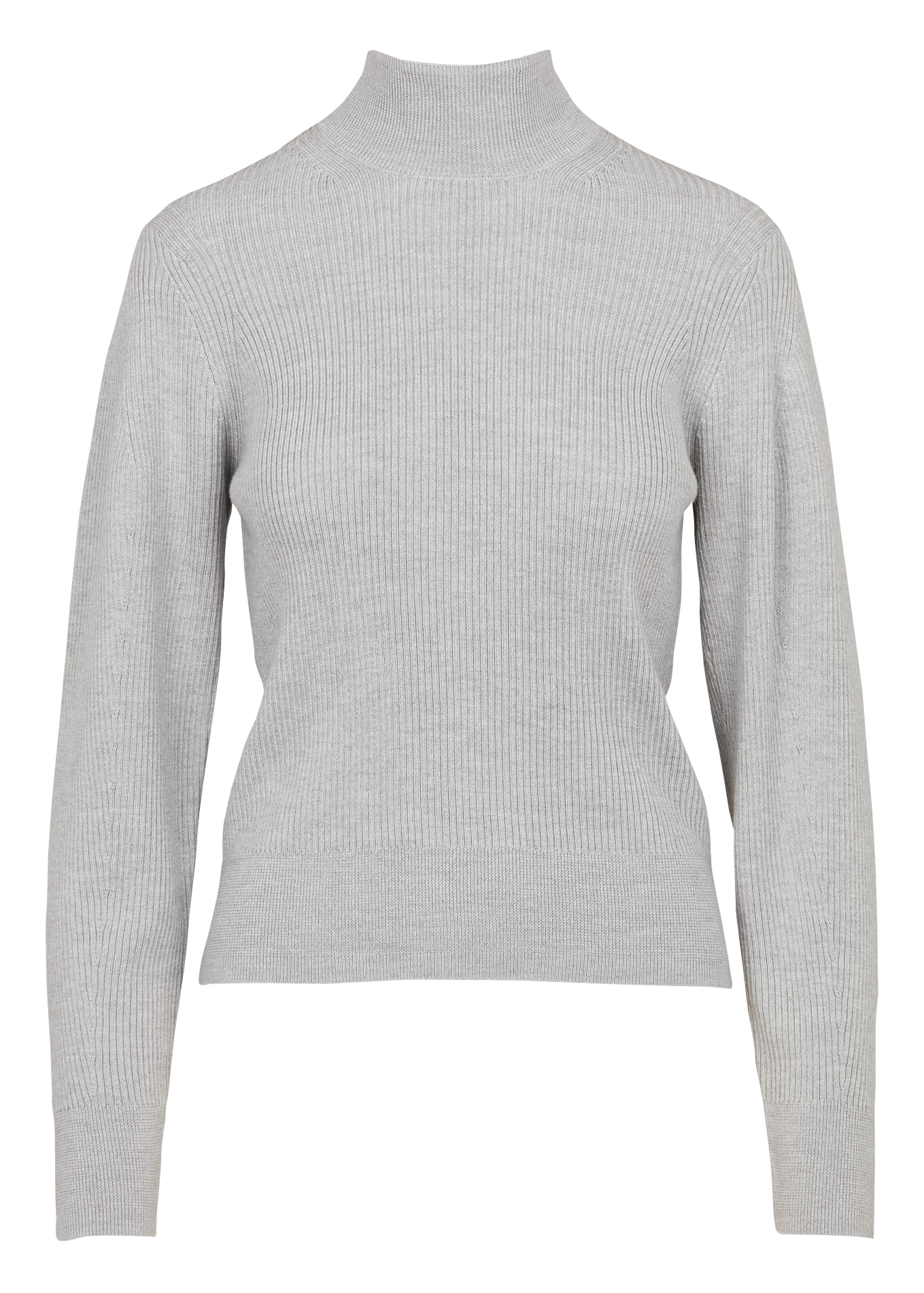 Pull col rond droit en laine (retour fournisseur selon accords commerciaux) MAJESTIC FILATURES Gris