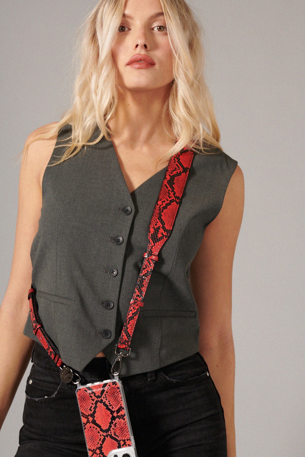 Vegan leather phone strap LA COQUE FRANCAISE Red