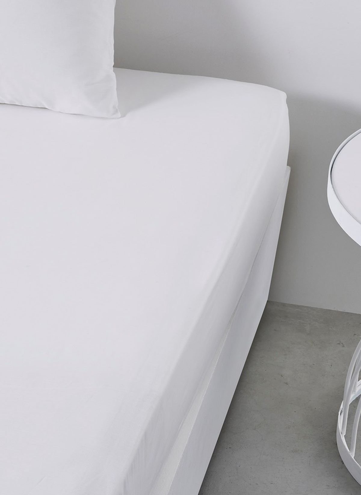 Solid color fitted sheet in cotton TODAY LINGE DE MAISON White