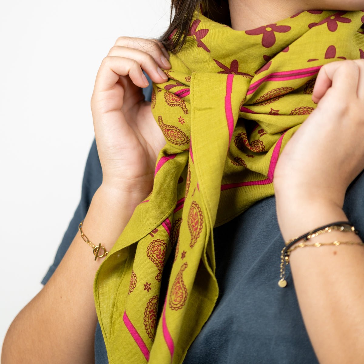 Organic cotton scarf BILLYBELT Green