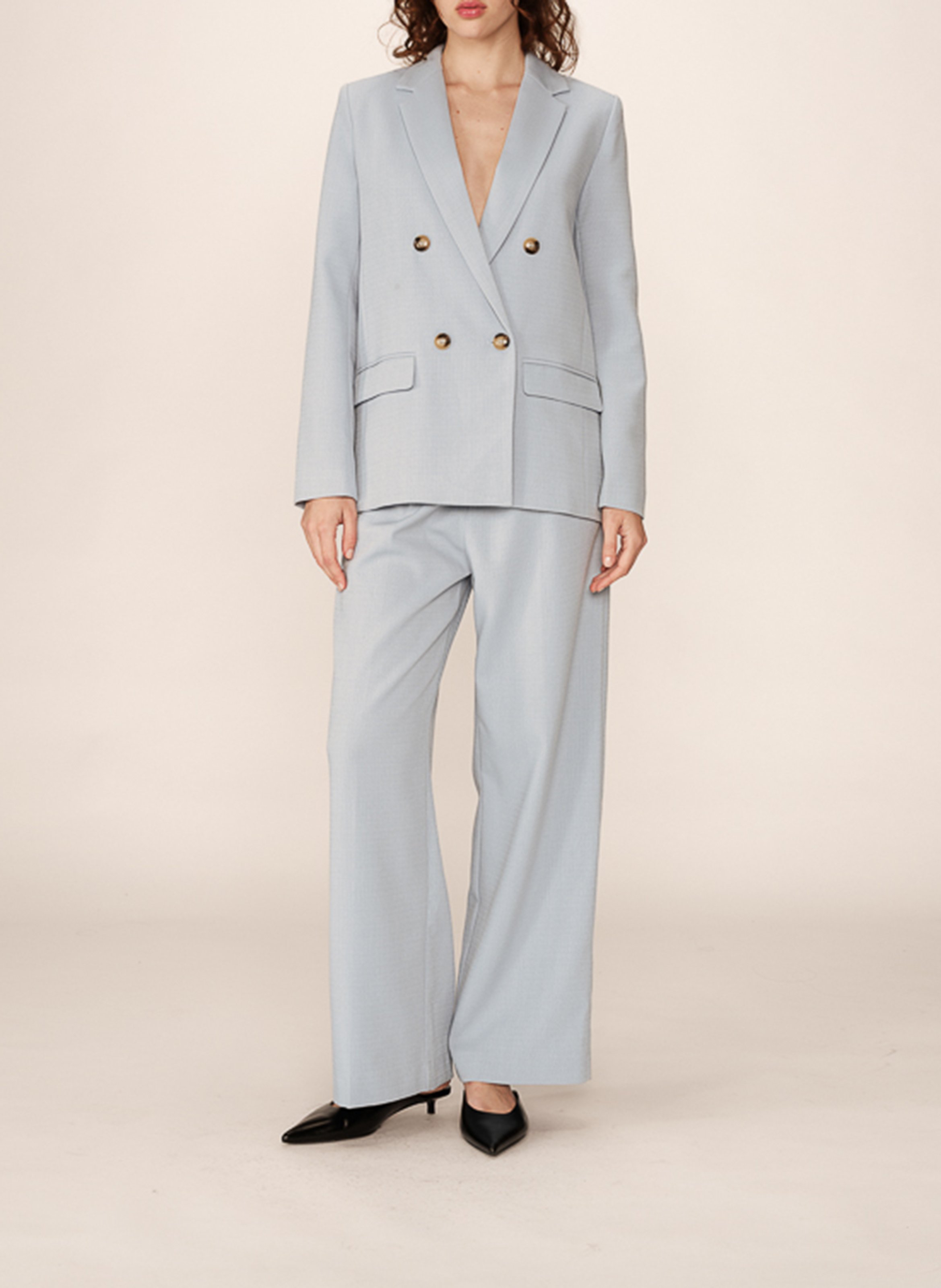 Veste de tailleur double boutonnage Bleu