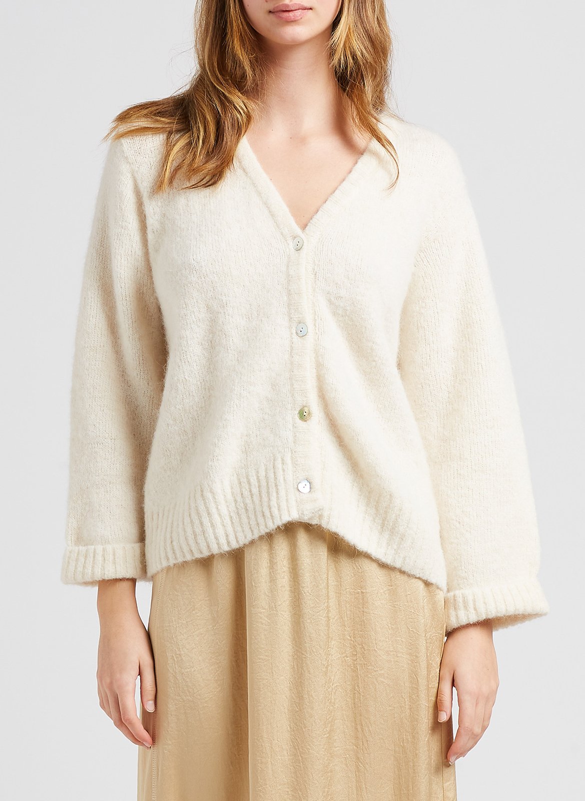 Gilet col V ample  AMERICAN VINTAGE Beige