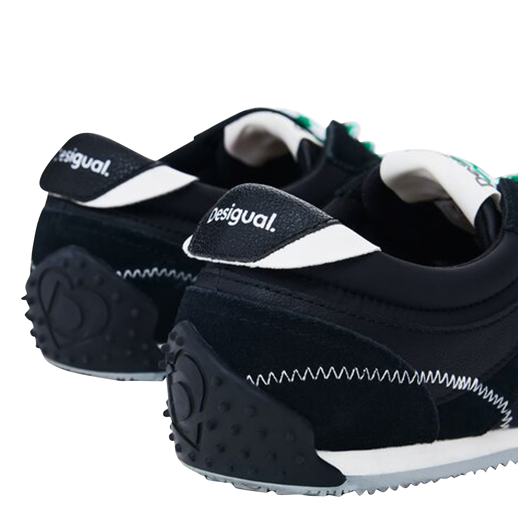 Low-top leather mix sneakers DESIGUAL Black