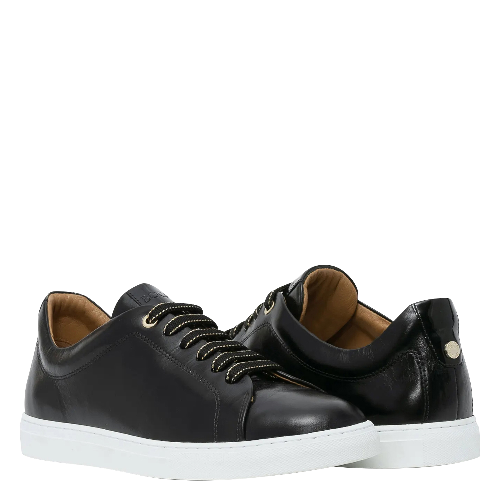 Sneaker mit Schnürung aus glattem Leder BOCAGE Schwarz