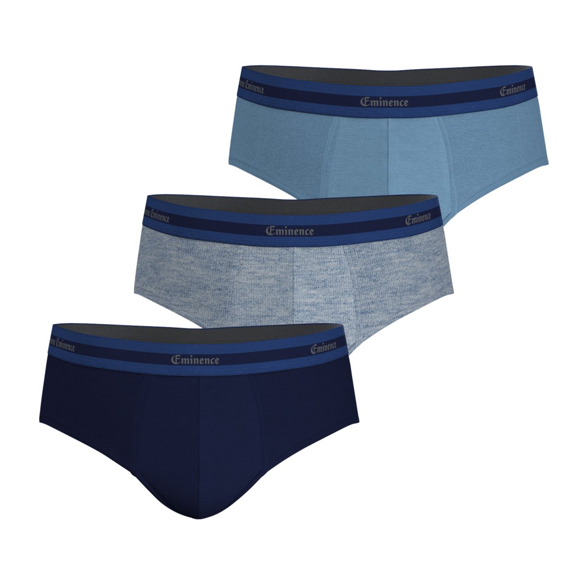 Pack of 3 organic cotton selection briefs EMINENCE Blue