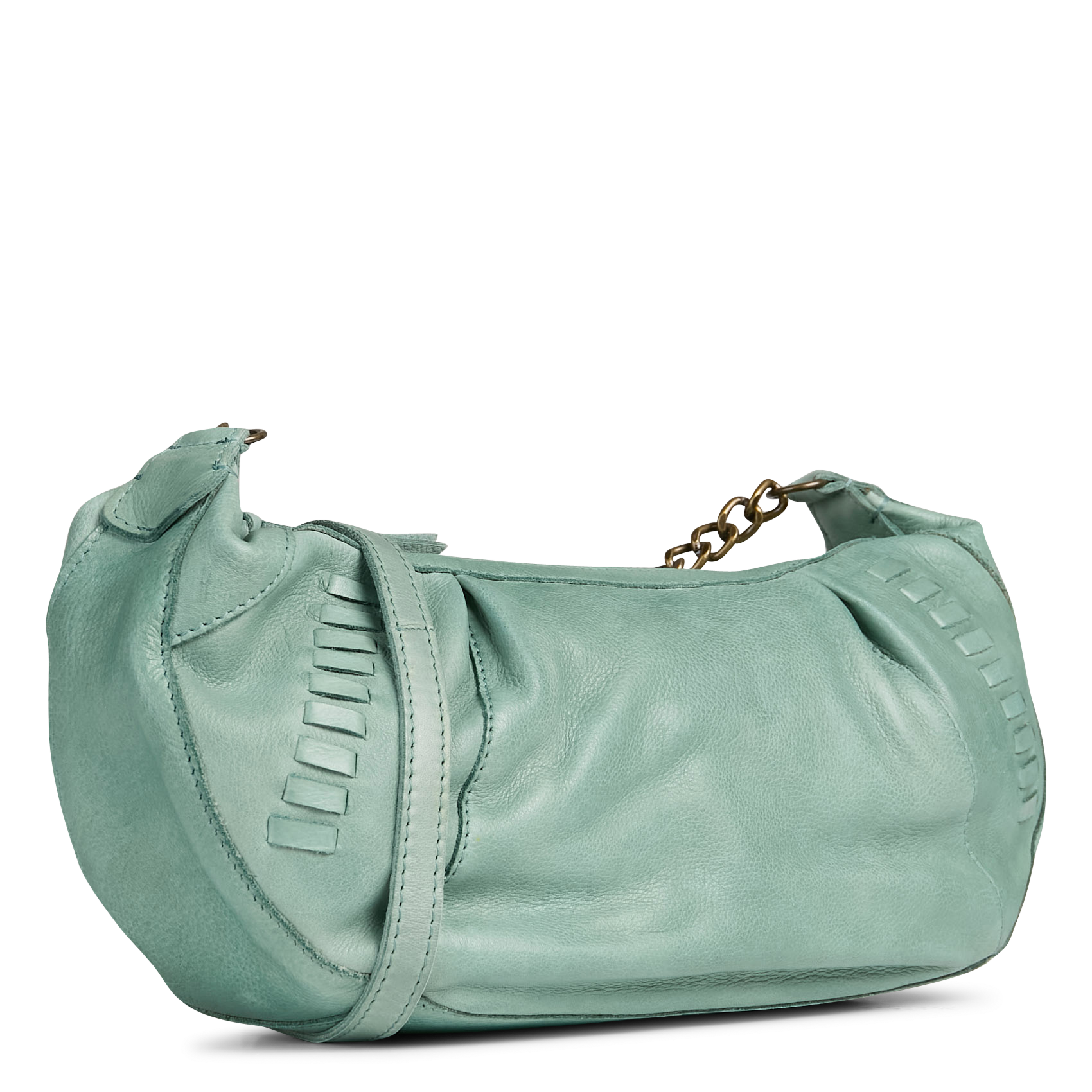 Dori leather shoulder bag PIECES Green