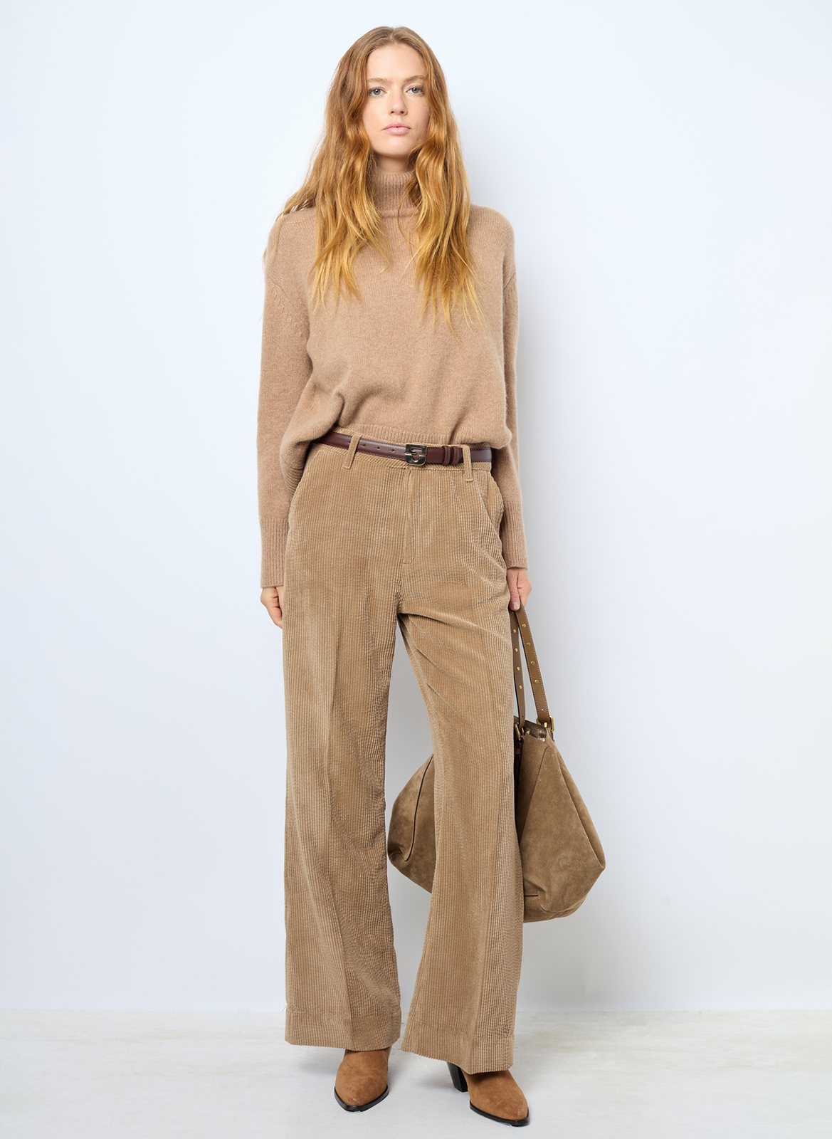Shopper aus Veloursleder GERARD DAREL Grun