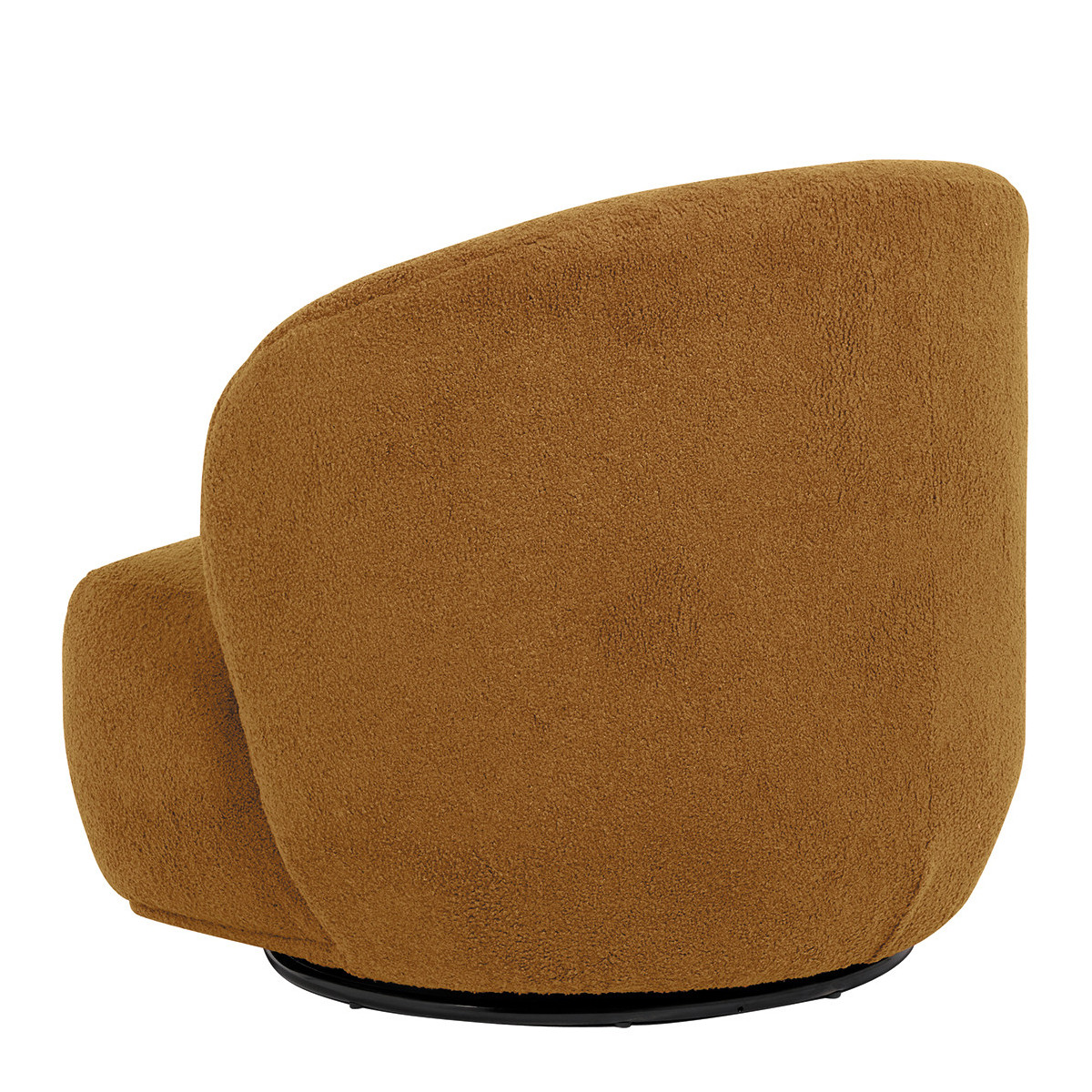 Fauteuil tournant lisette en bouclette - curry BLANC D'IVOIRE Orange