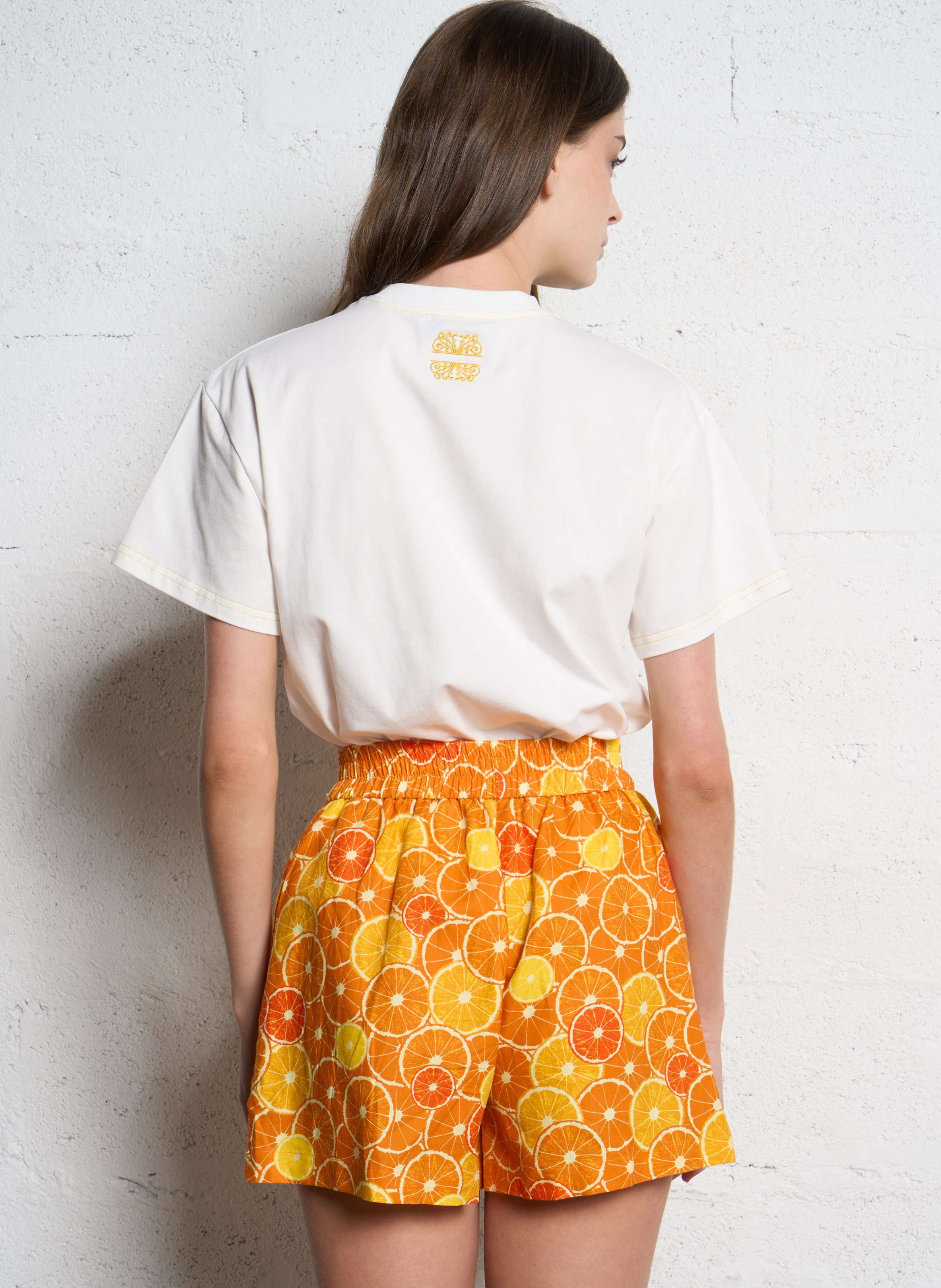 Short-sleeve embroidered T-shirt NEVER FULLY DRESSED White