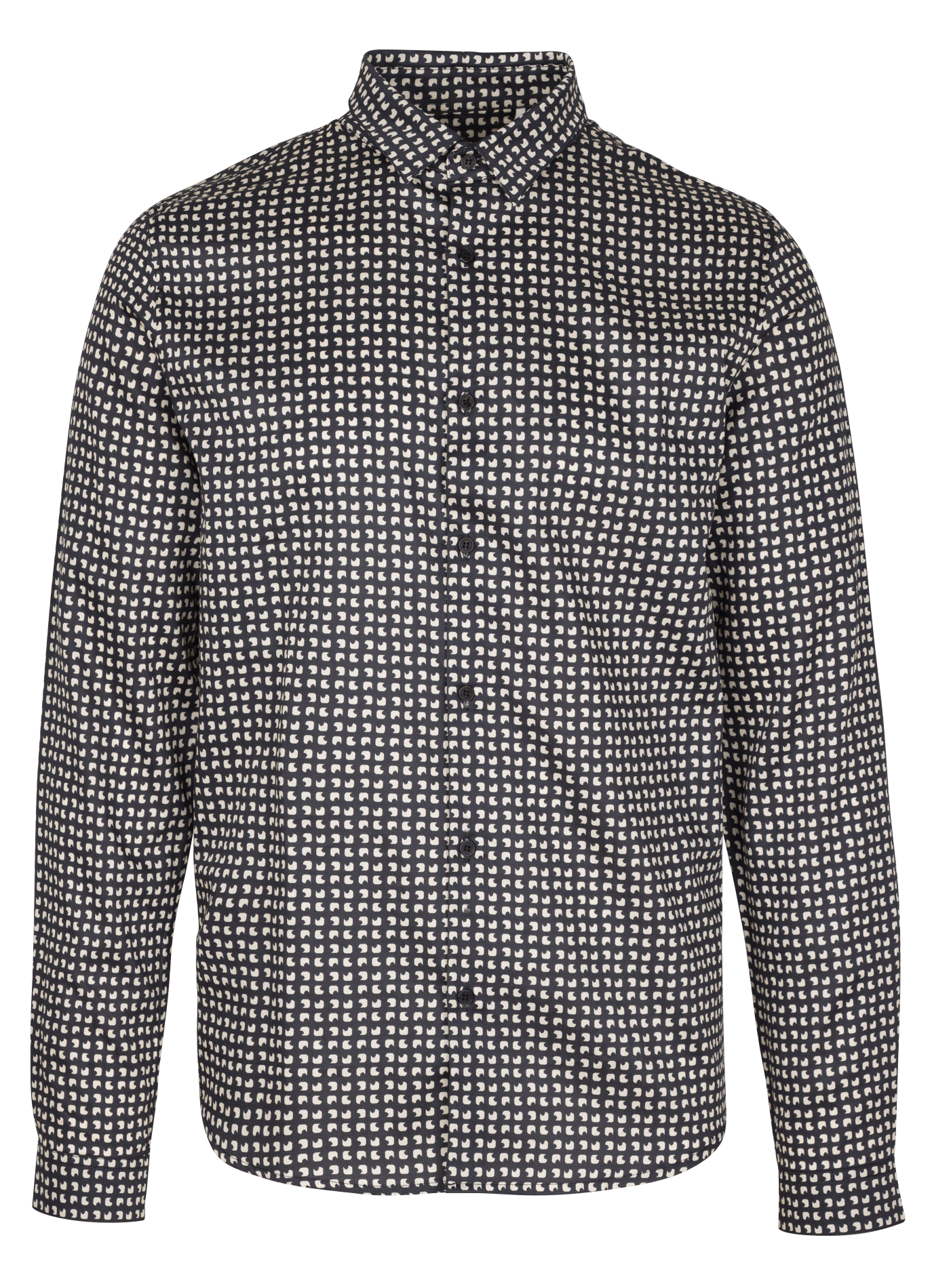 Gerade Knopfleiste Hemd mit Muster IKKS Blau