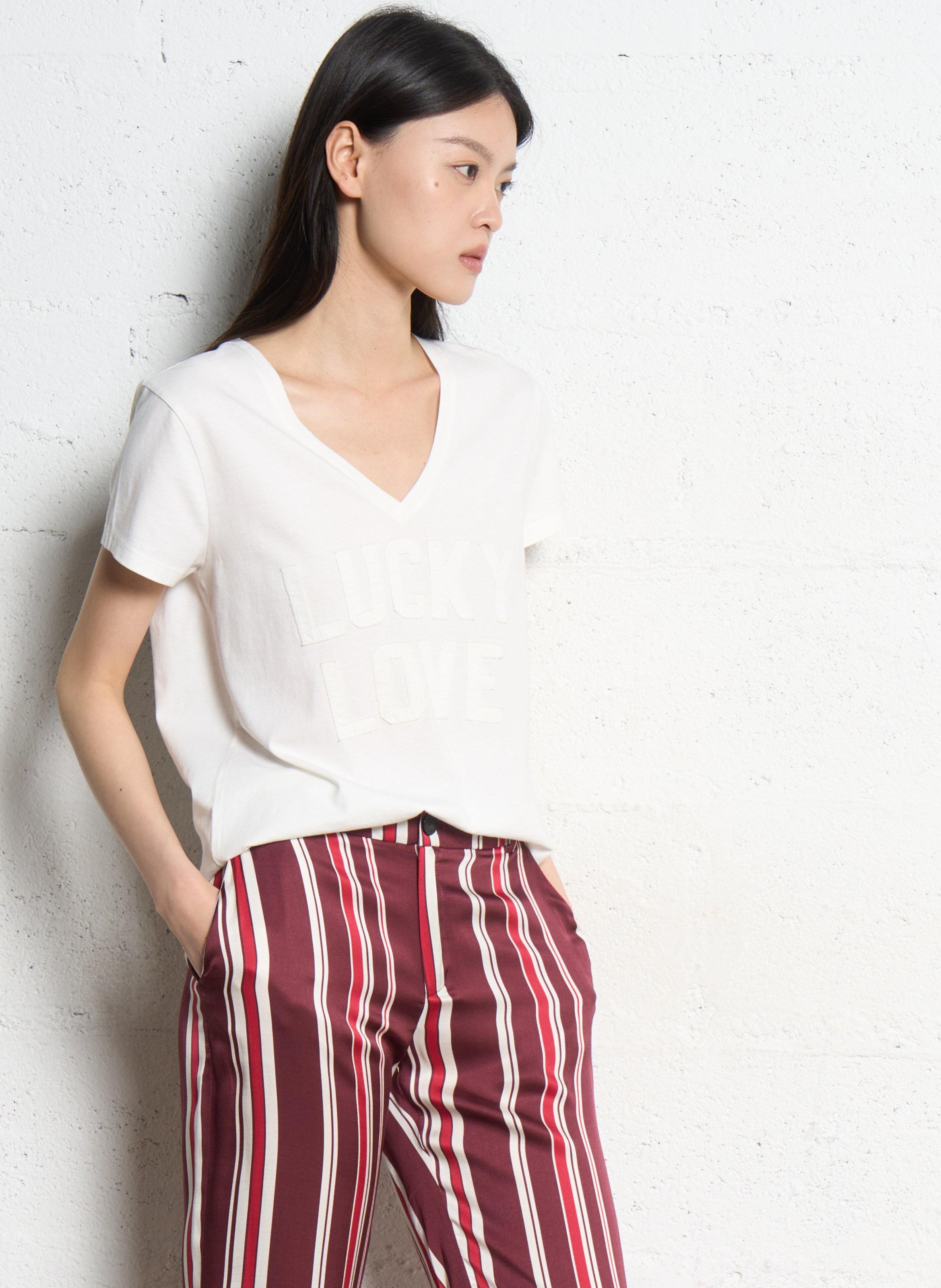 Basic cotton T-shirt IKKS White