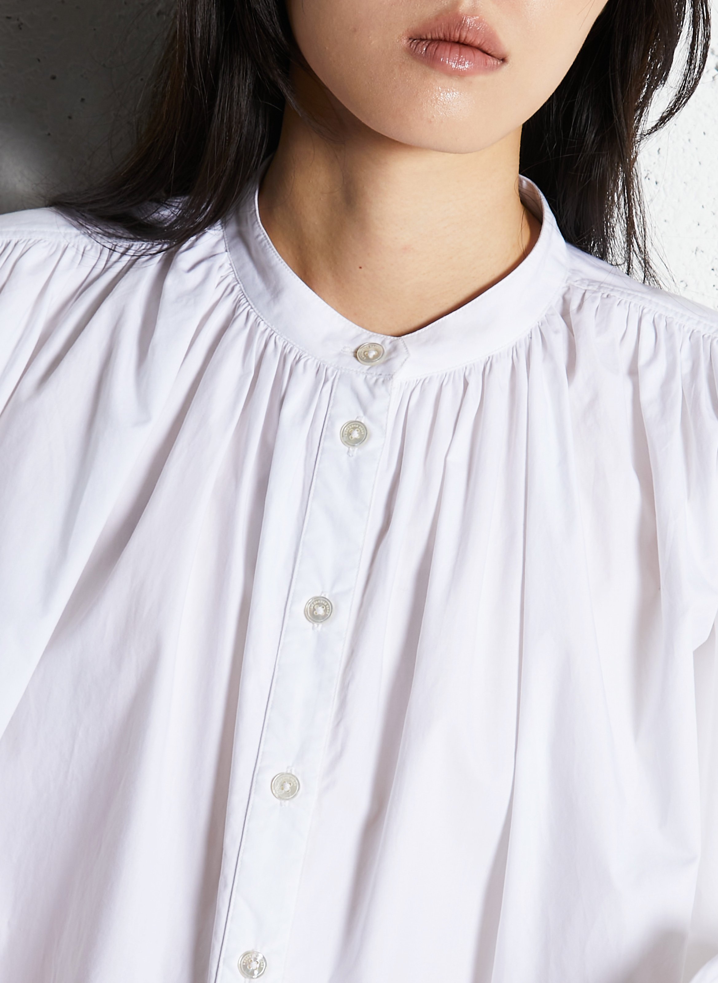 Kurzes Baumwollkleid mit Rundhalsausschnitt LAURENCE BRAS Weiss