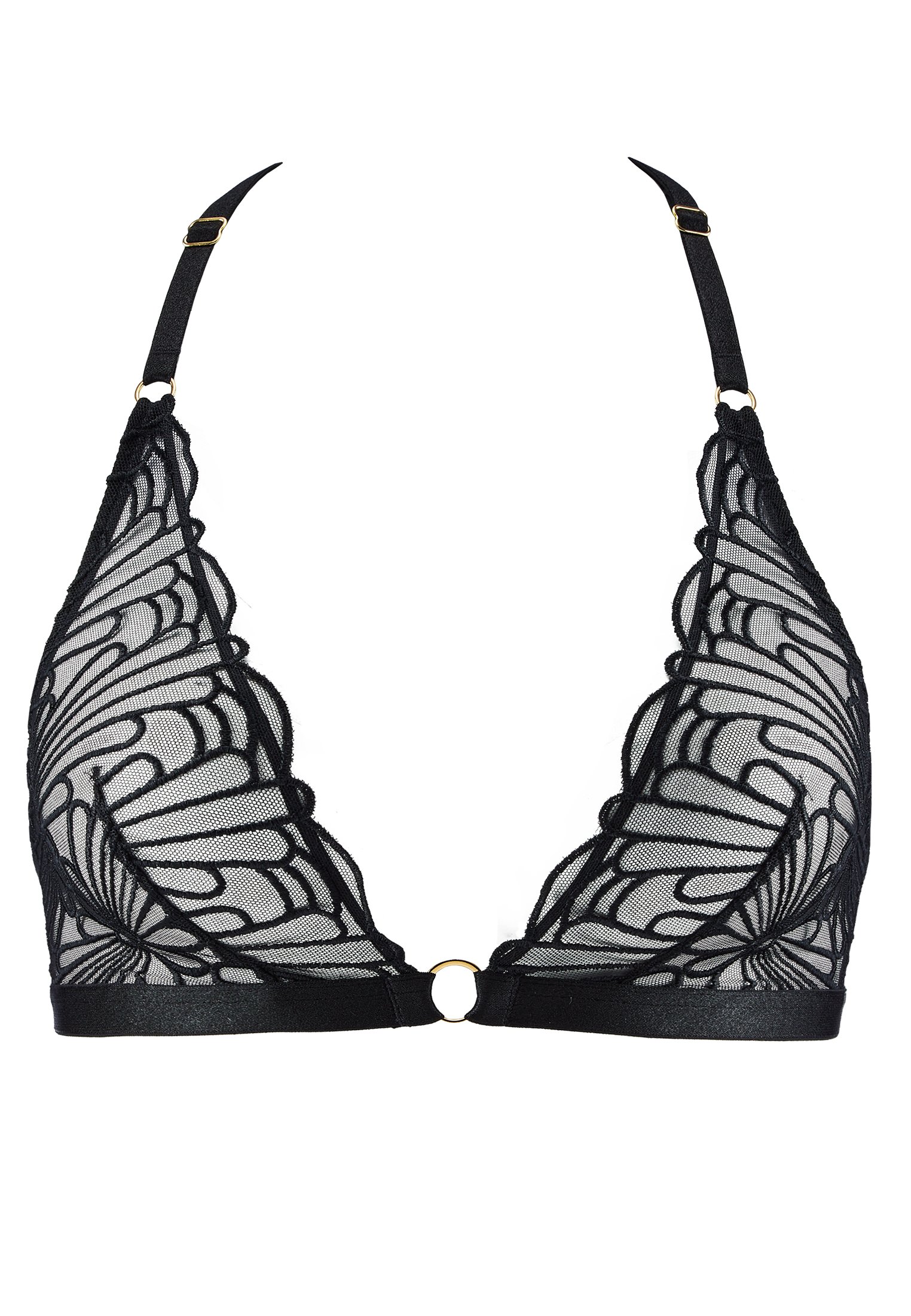Exotic paradise non-wired triangle bra AUBADE Black