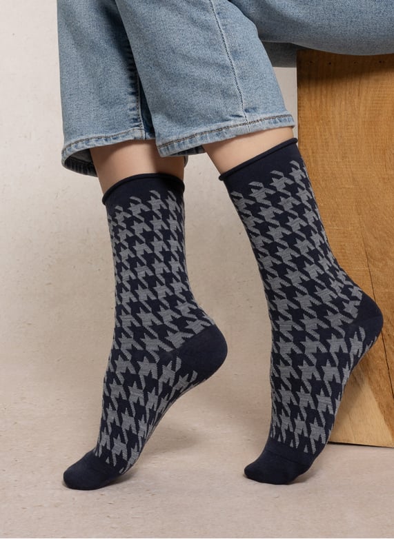 Chaussettes en laine mélangée Bleu Bleuforet Femme Place des