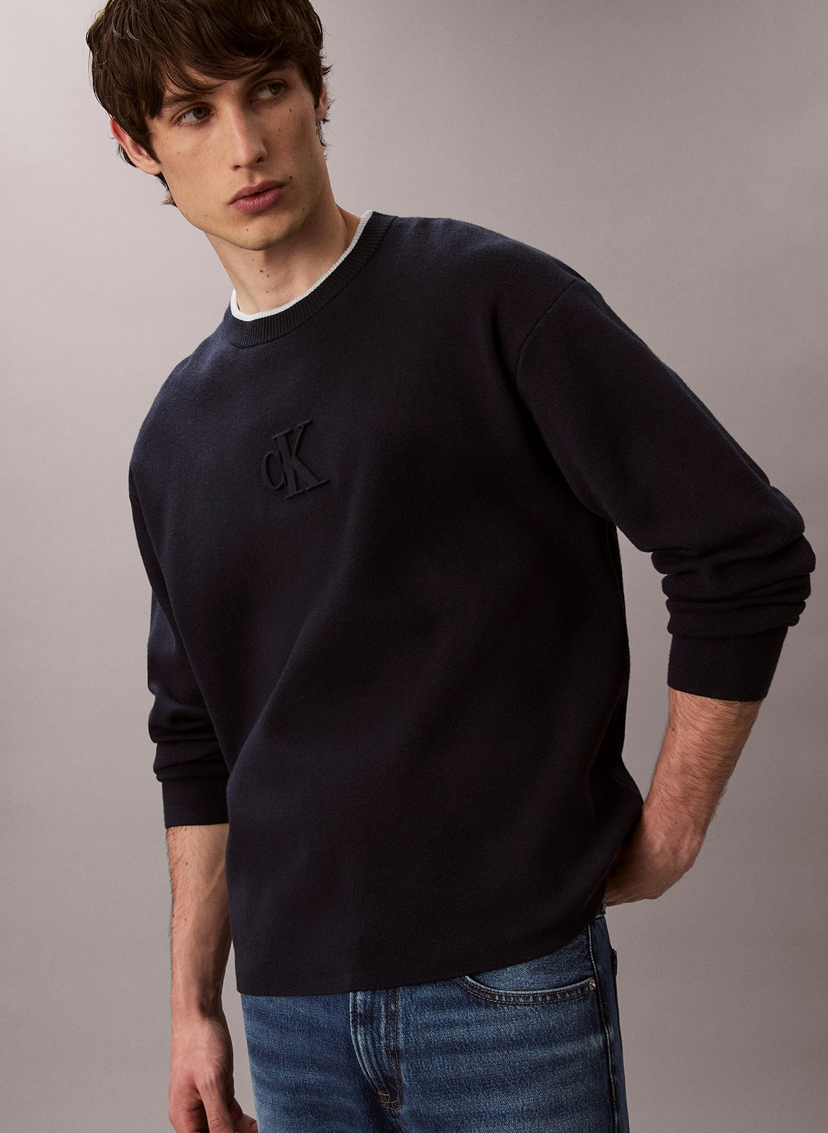 Pull col rond  CALVIN KLEIN Bleu