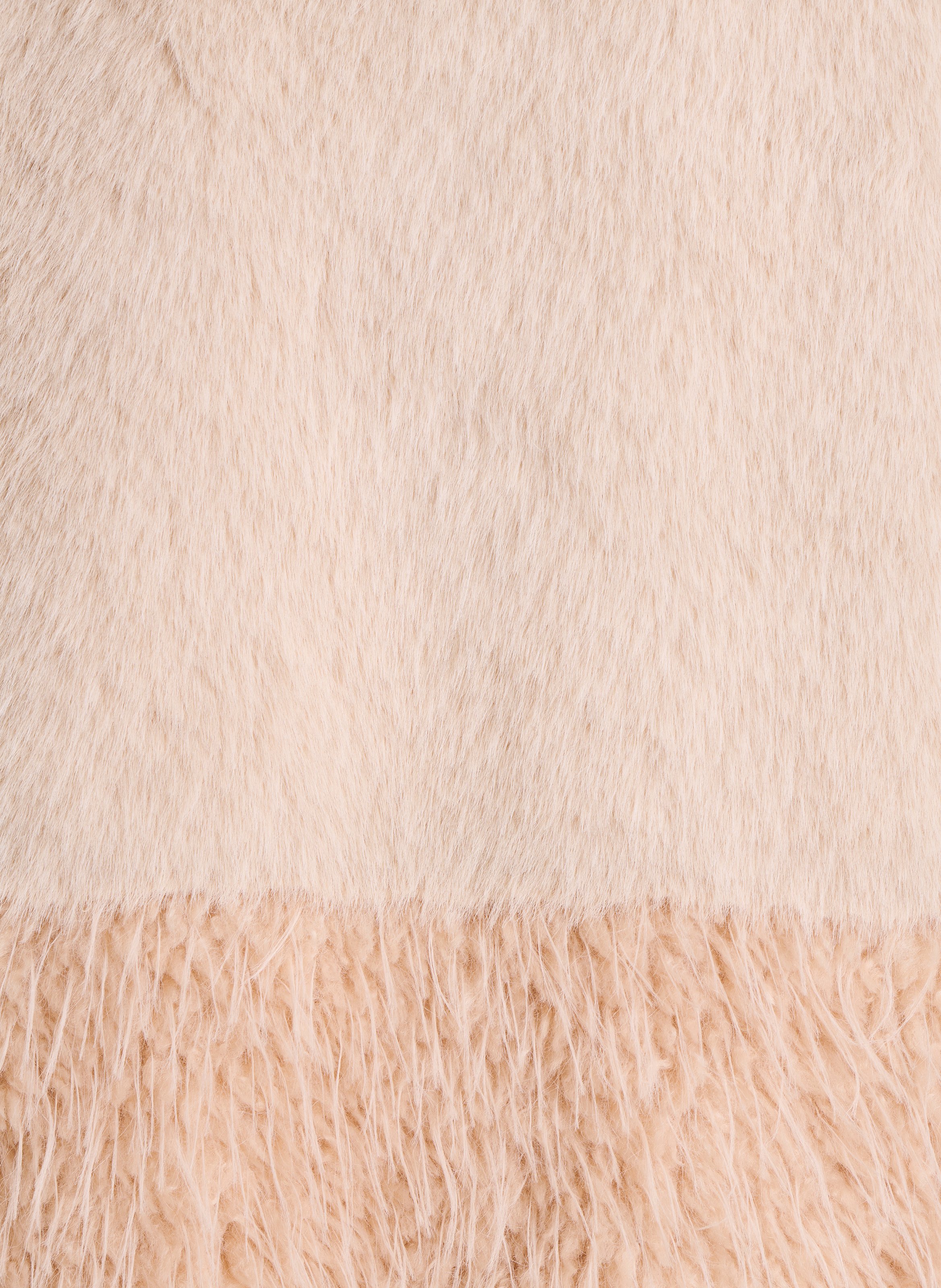 Faux fur jacket with round neck LA FEE MARABOUTEE White