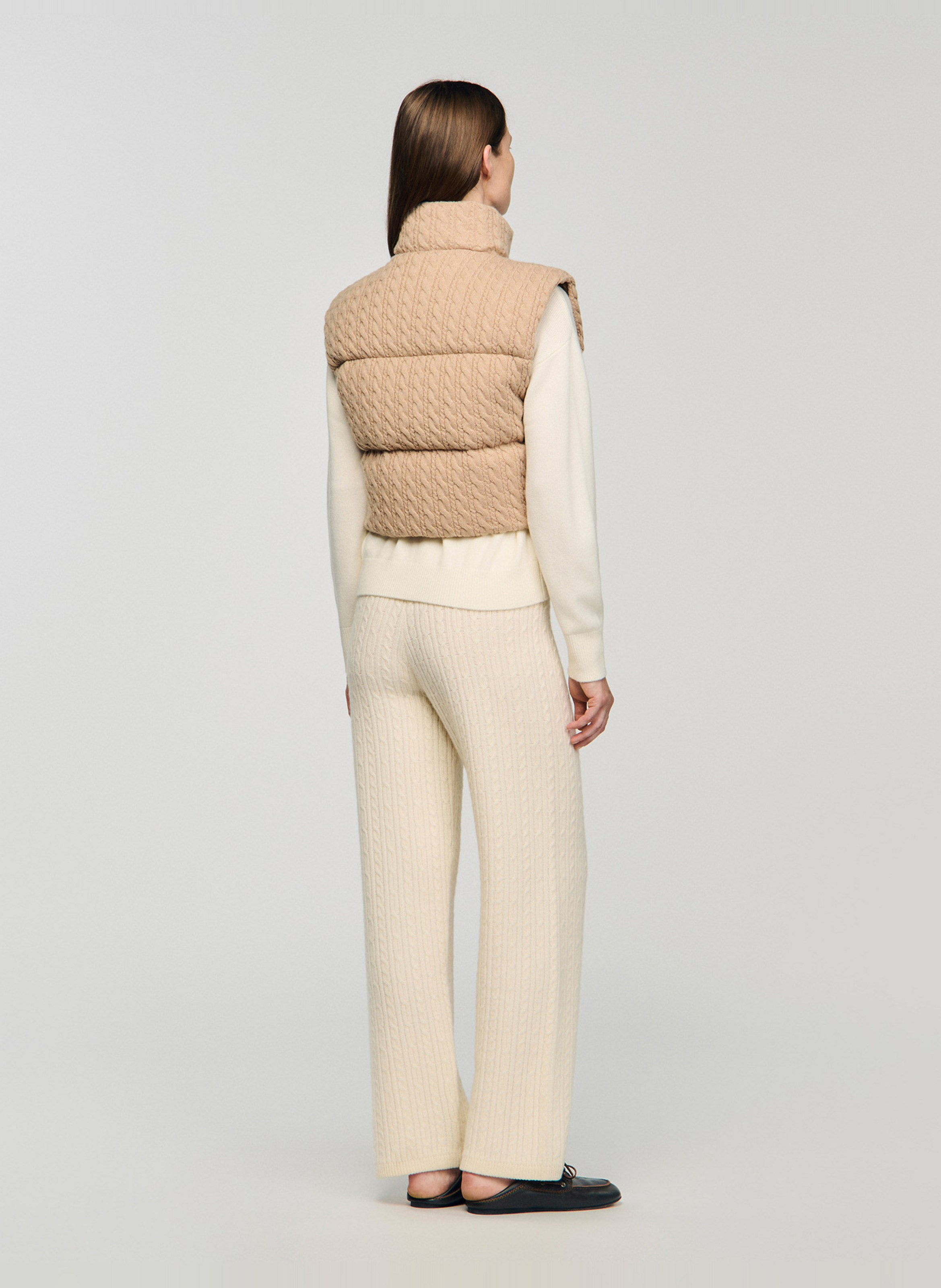 Kort aansluitend wollen jack SANDRO Beige