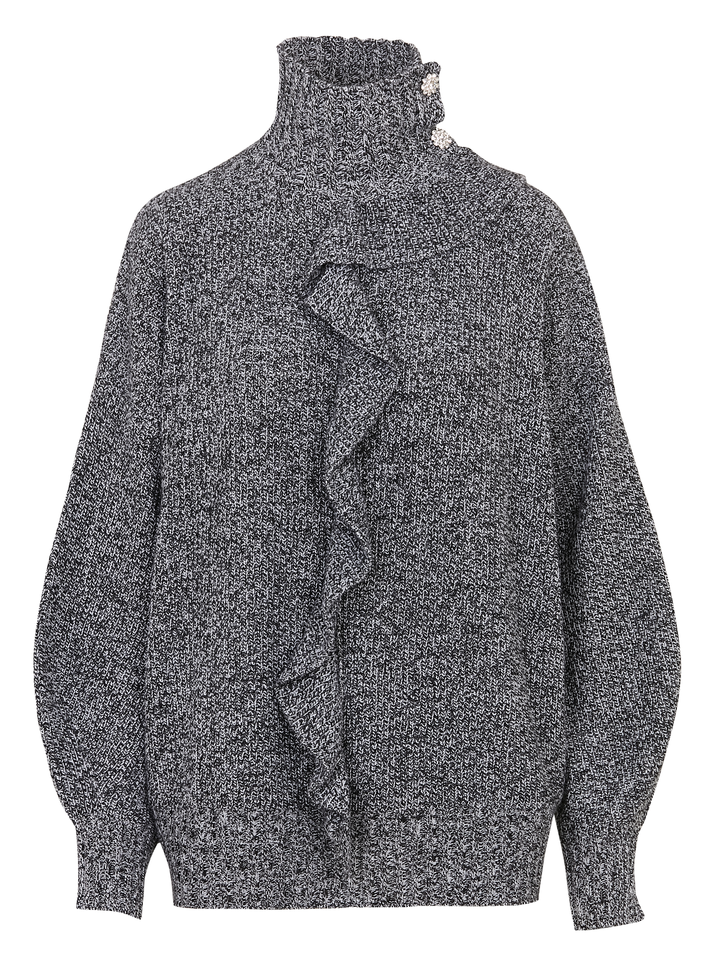 Oversized trui met opstaande kraag Zwart