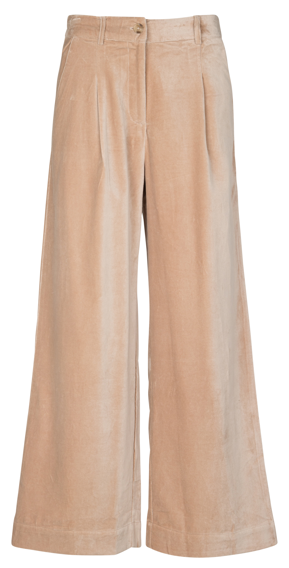 Weite Hose aus Baumwoll-Velours EMILE ET IDA Beige