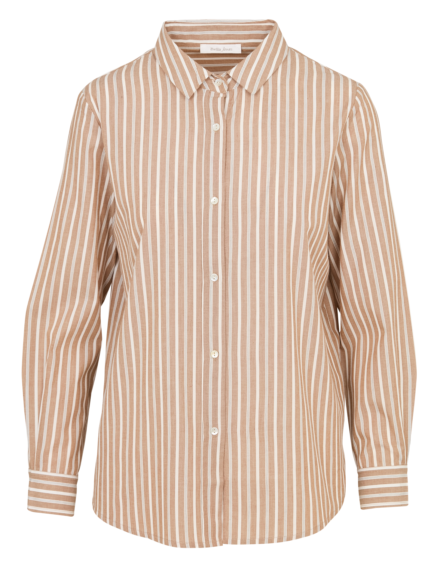 Straight striped cotton shirt BELLA JONES Brown
