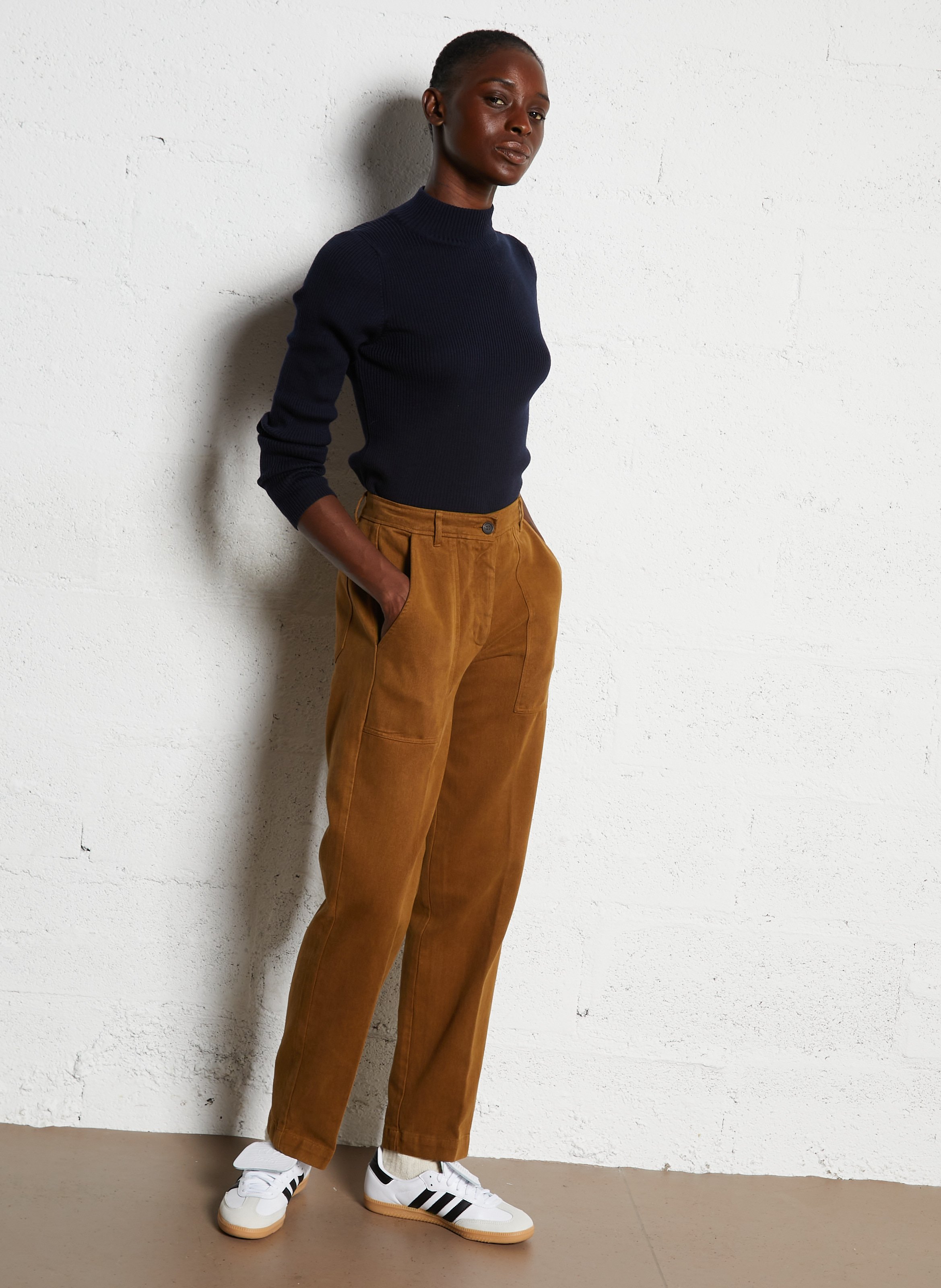 Pantalon droit HARTFORD Marron