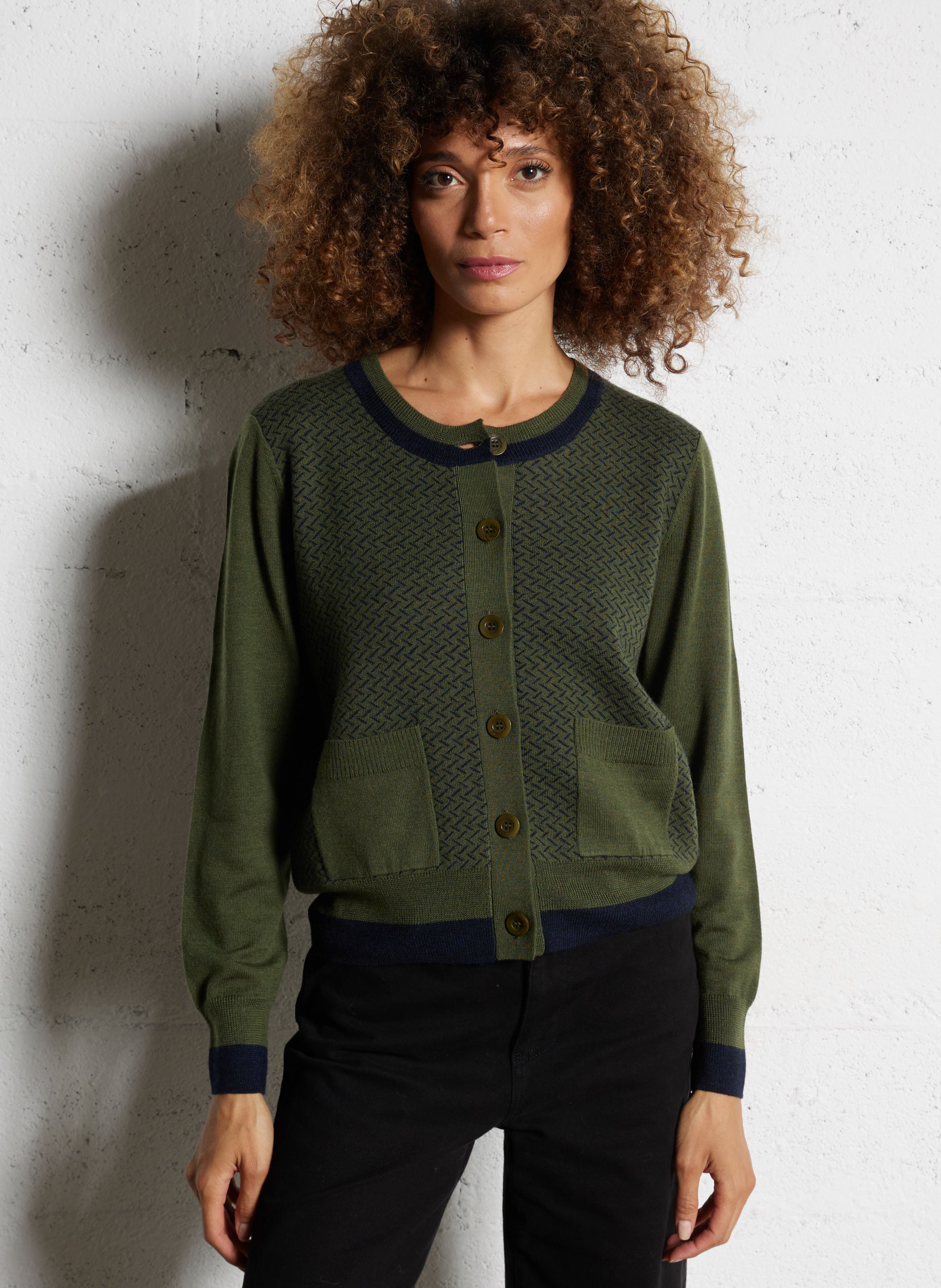 Cardigan oversize col rond en laine BENSIMON