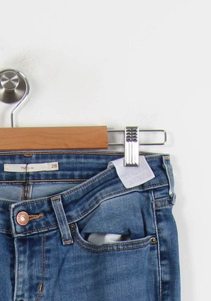 Cropped slim jeans with studs LEVI'S - Seconde main Blue